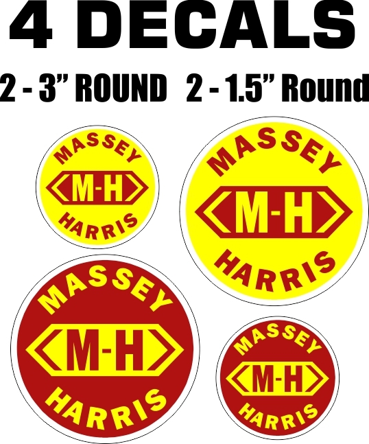 4 Massey Harris Vinyl Decals