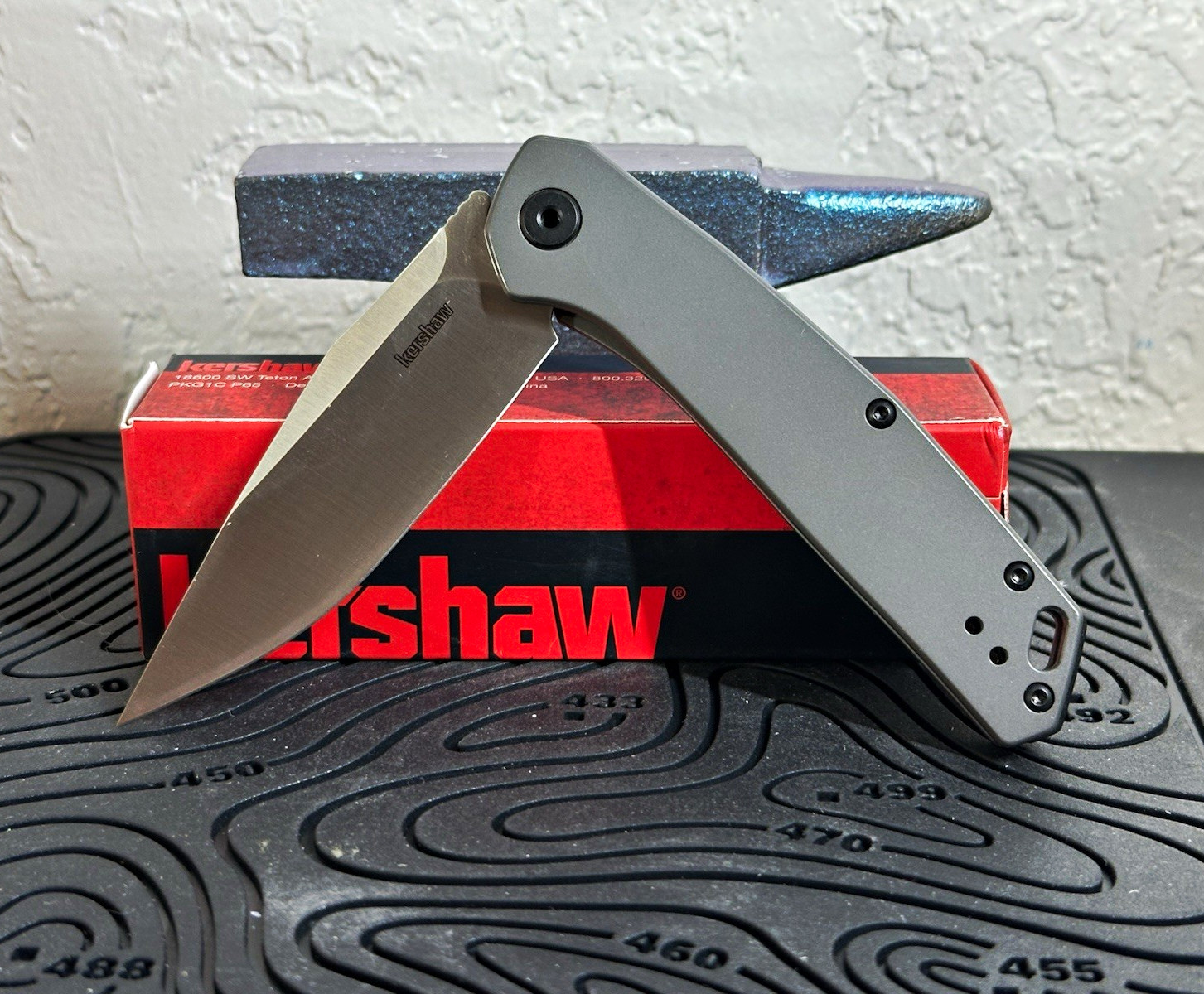 Kershaw Align 1405 Folding Pocketknife Gray SS Clip Point Liner Lock Assisted