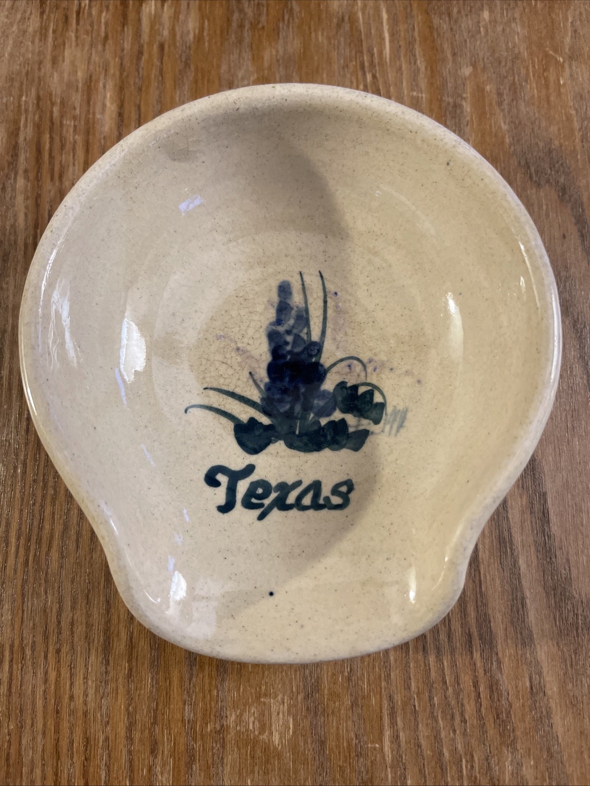 Texas Marshall Pottery Tent Spoon Rest Hand Painted Raymond Harris Master Potter