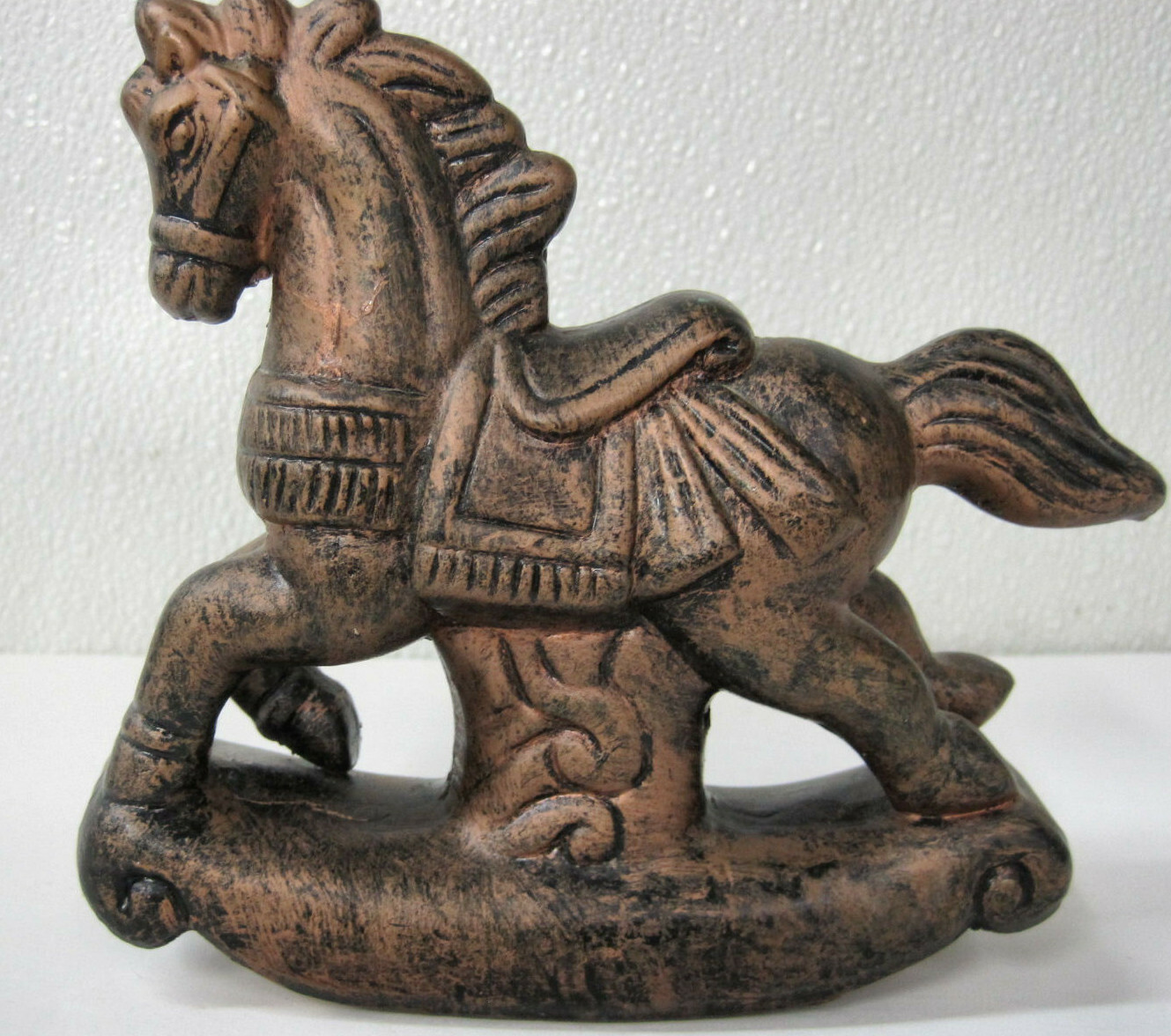 Horse Folk Art Pony Rocking Primitive Ceramic Pottery Figurine 5 1/2 Inches Tall