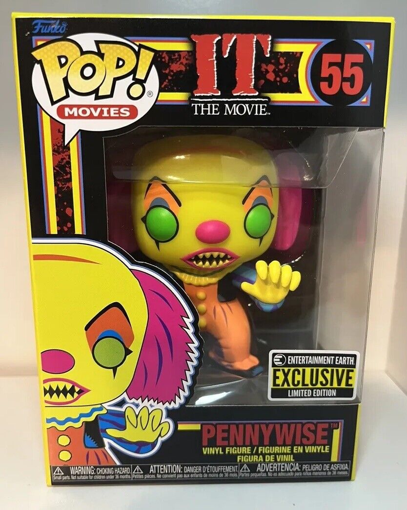 Funko Pop IT Movie Pennywise #55 Black Light Horror Clown Exclusive Limited WPP