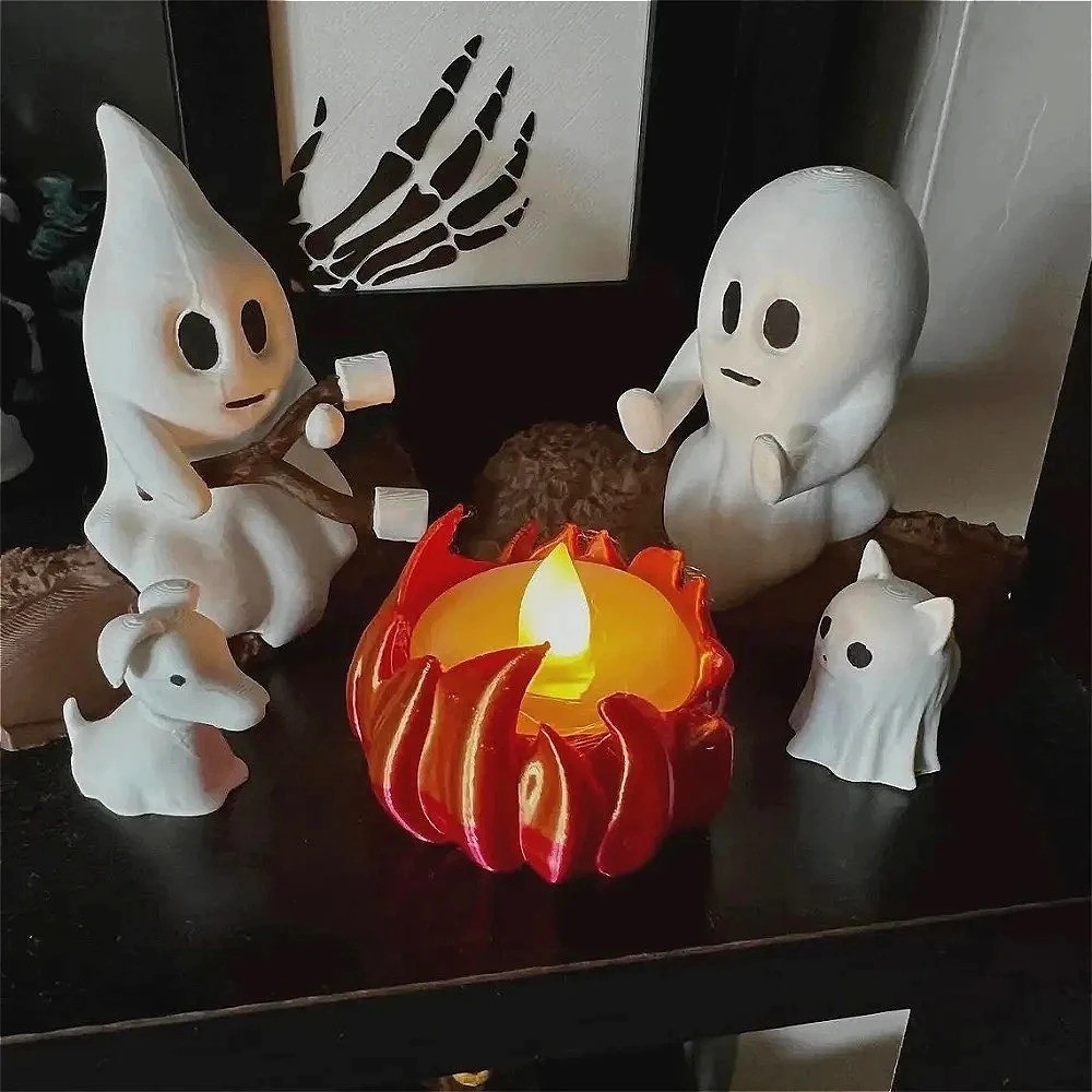 Halloween Ghost Campfire Decor Spooky Outdoor Haunted House Party Yard Prop Set