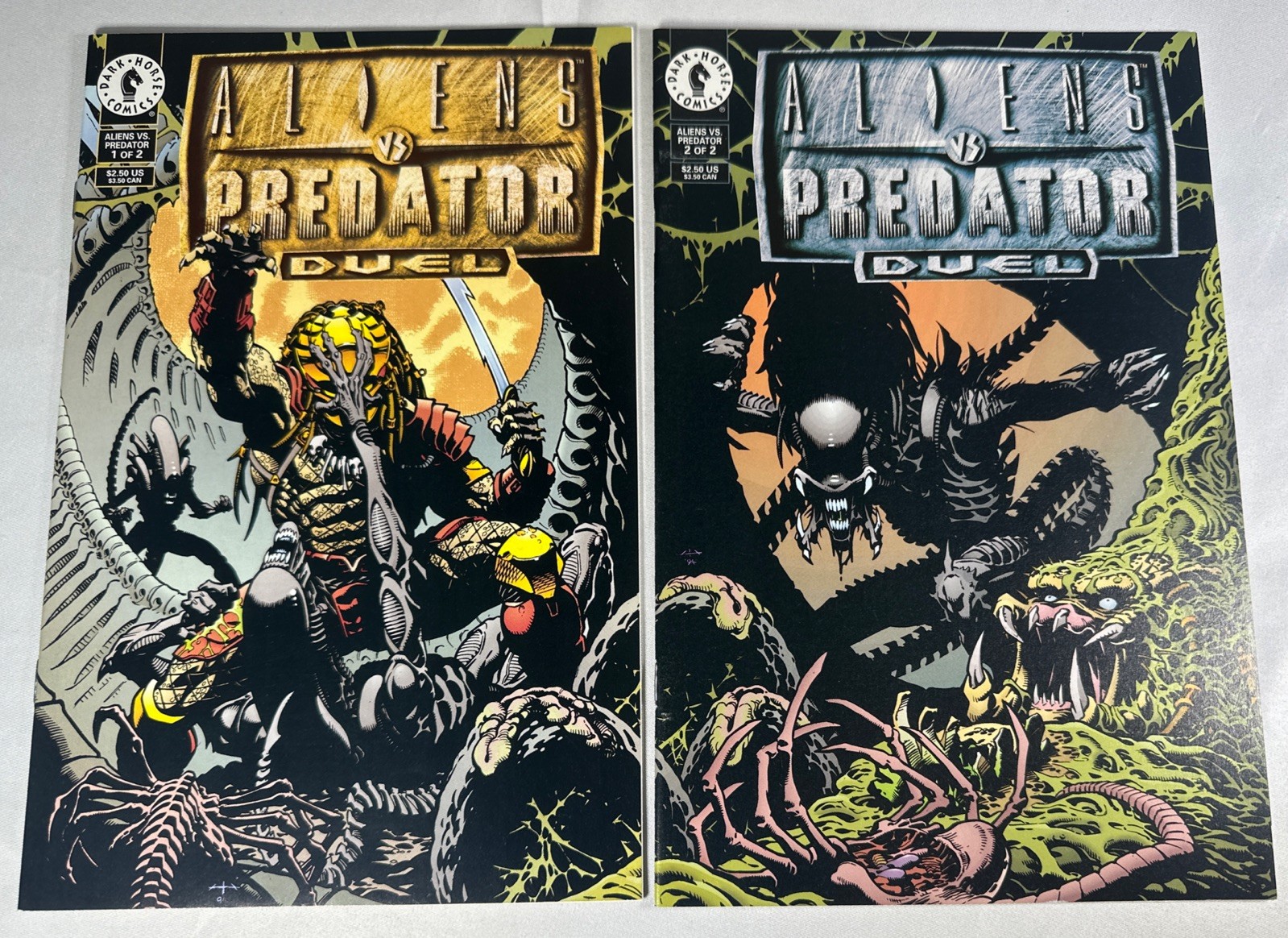 Aliens Vs Predator Duel #1-2 Dark Horse Comics 1995 Complete Set