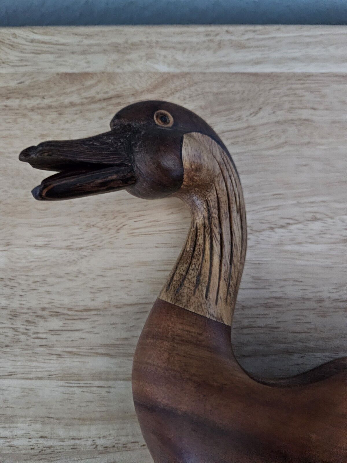 Hawaiian Wood Goose Hand Carved Signed Bob Holden 1992