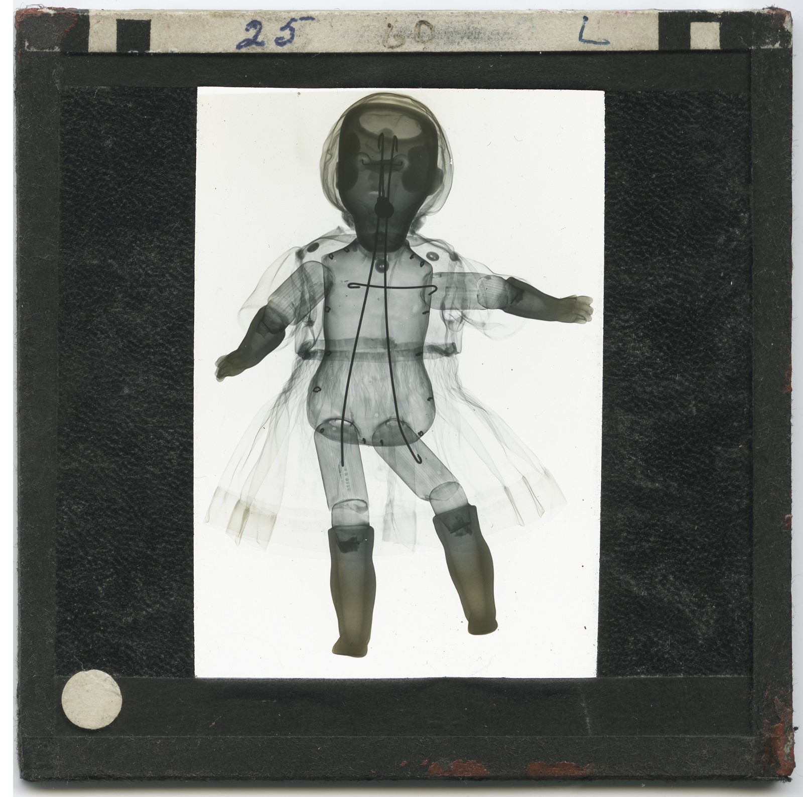 Antique Magic Lantern Slide - Xray Photo of Antique Doll