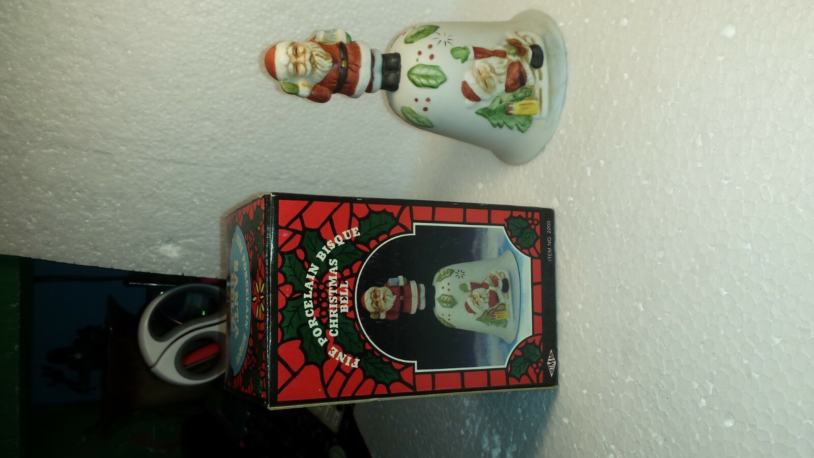 SANTA PORCELAIN CHRISTMAS BELL 5 1/2\