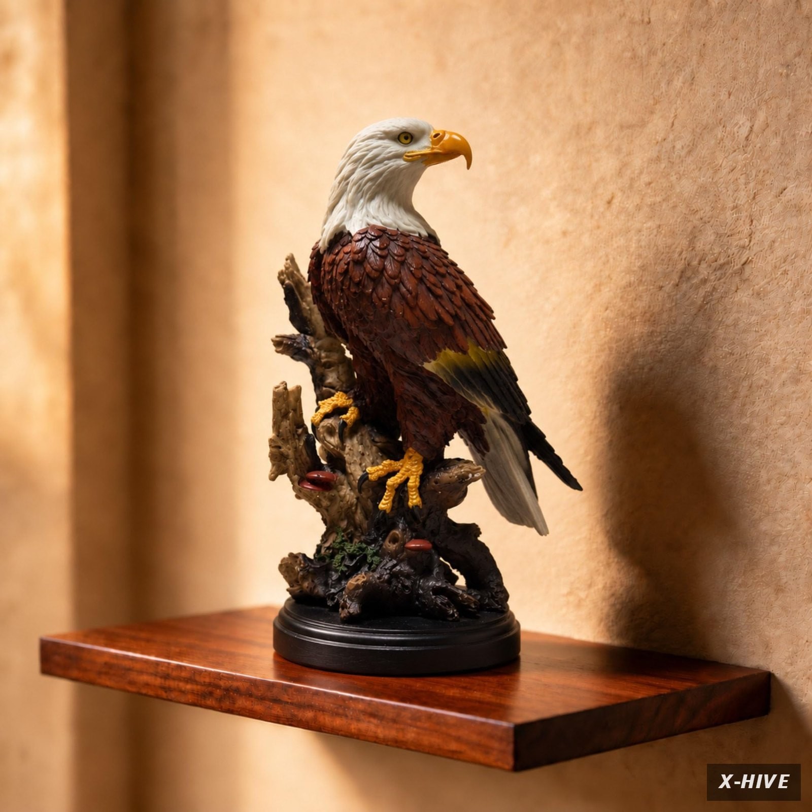 12.9 Inch Bald Eagle Statue,Hand-Painted Resin Eagle Figurine