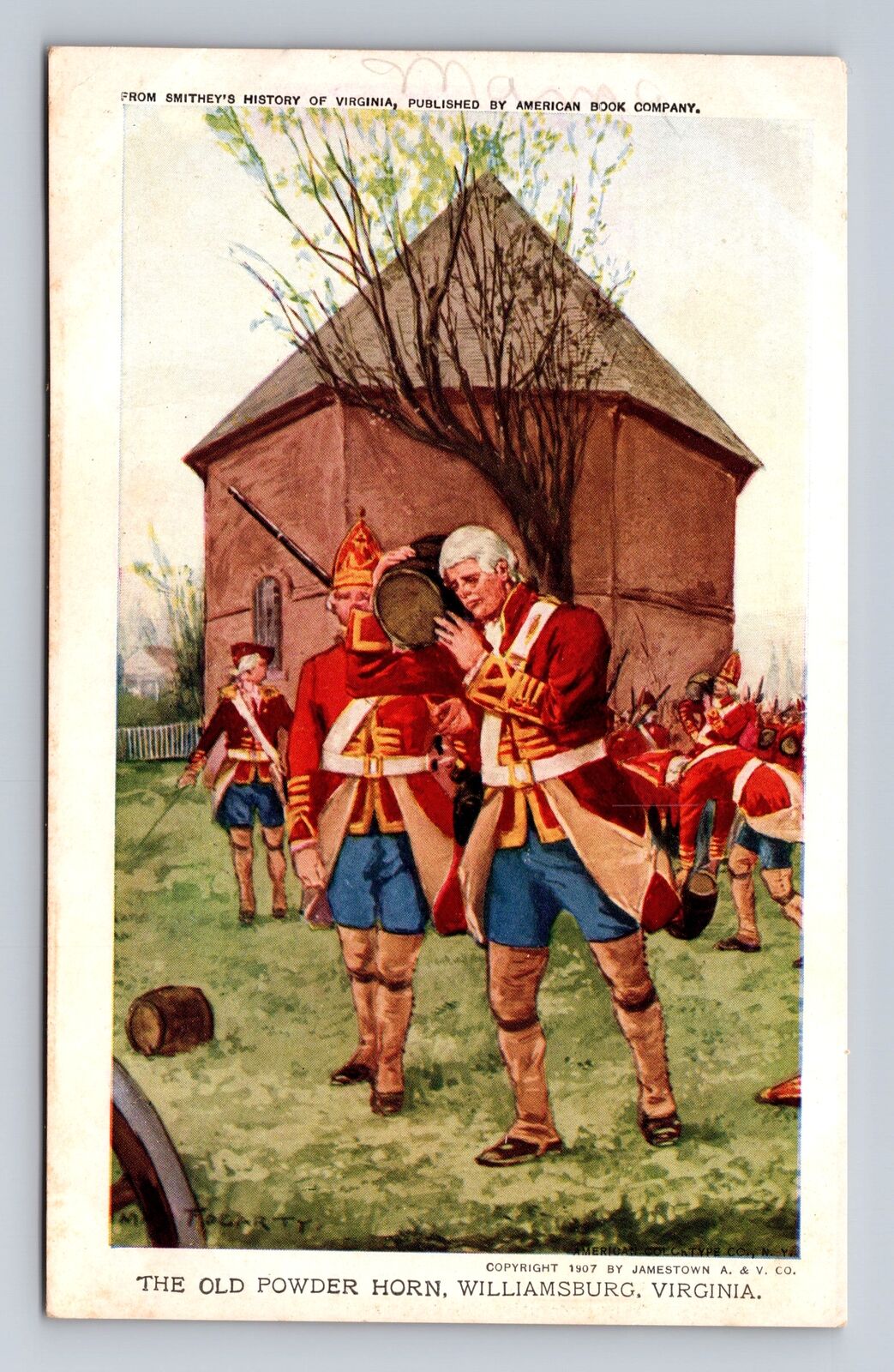 Jamestown Virginia 1907 Exposition, Old Powder Horn #34, Vintage Postcard
