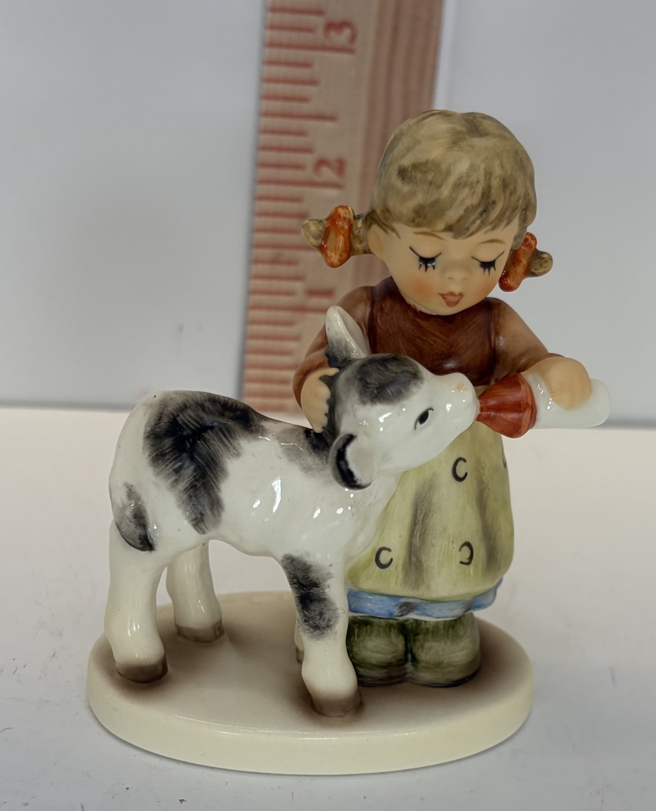 Hummel Figurine “Friendly Feeding” #2231 3.5” Tall TMK-8 Cow Backstamp Mint Cond Hummel Figurine “Friendly Feeding” #2231 3.5” Tall TMK-8 Cow Backstamp Mint Cond