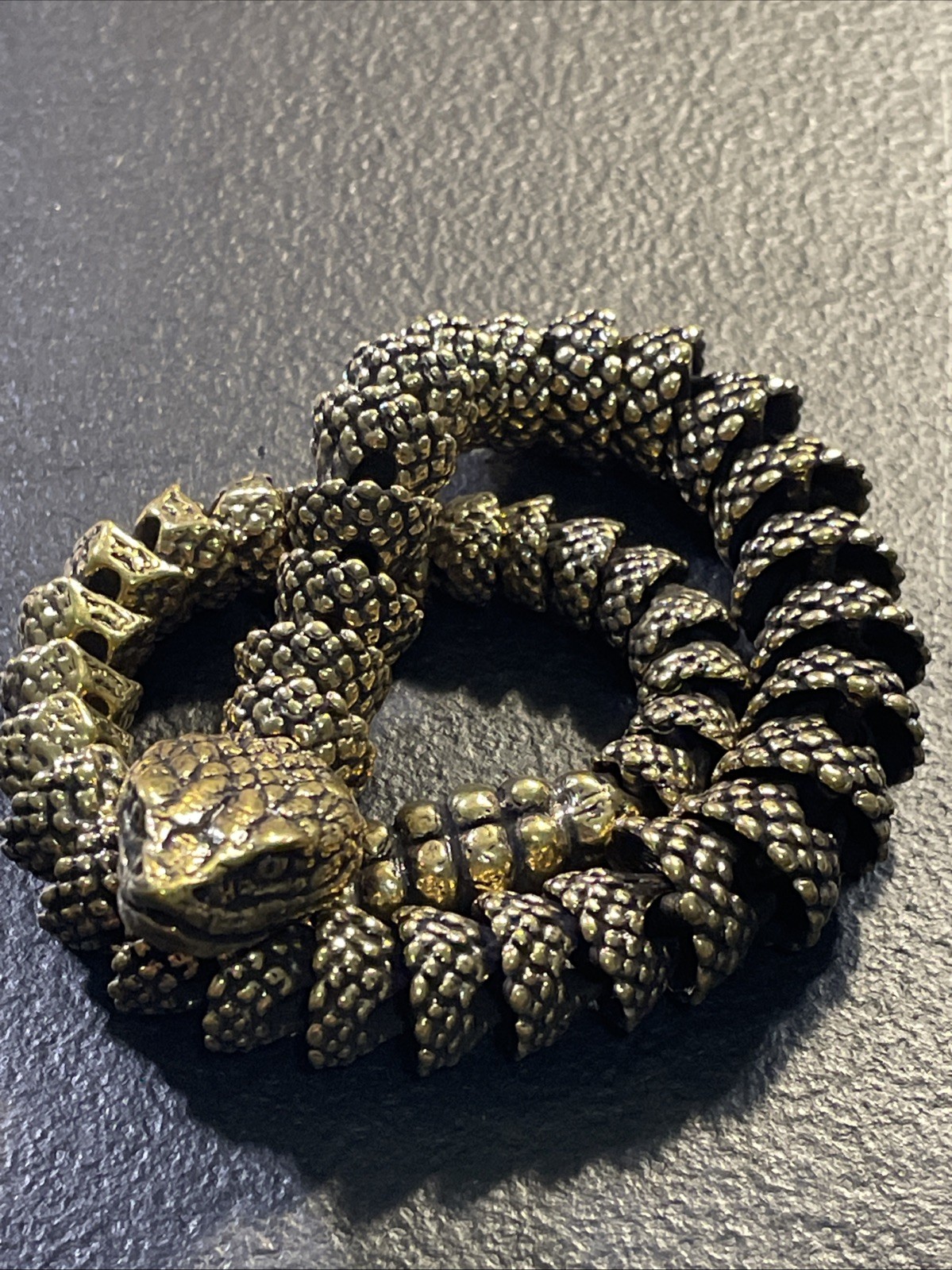 5.5 Ounce 13 Inch Copper/Brass/Bronze Articulated Posable Snake 5.5 Ounce 13 Inch Copper/Brass/Bronze Articulated Posable Snake