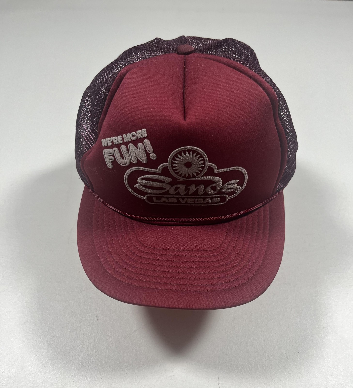 Vintage Sands Las Vegas Casino Trucker Hat Cap Mesh Snapback Maroon Pik One
