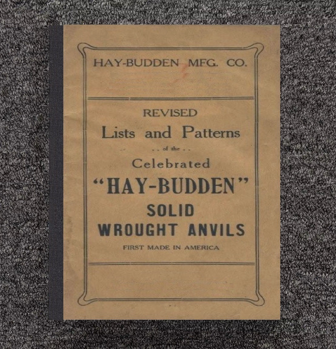 1914-1915 Solid Wrought Anvils List & Patterns Catalog Fits Hay-Budden P13