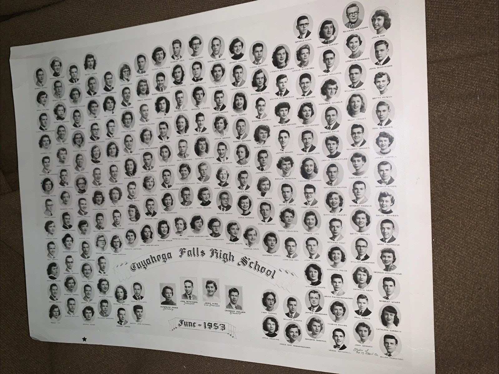 Cuyahoga Falls Ohio 1953 High school Graduating Class Photo Scarce