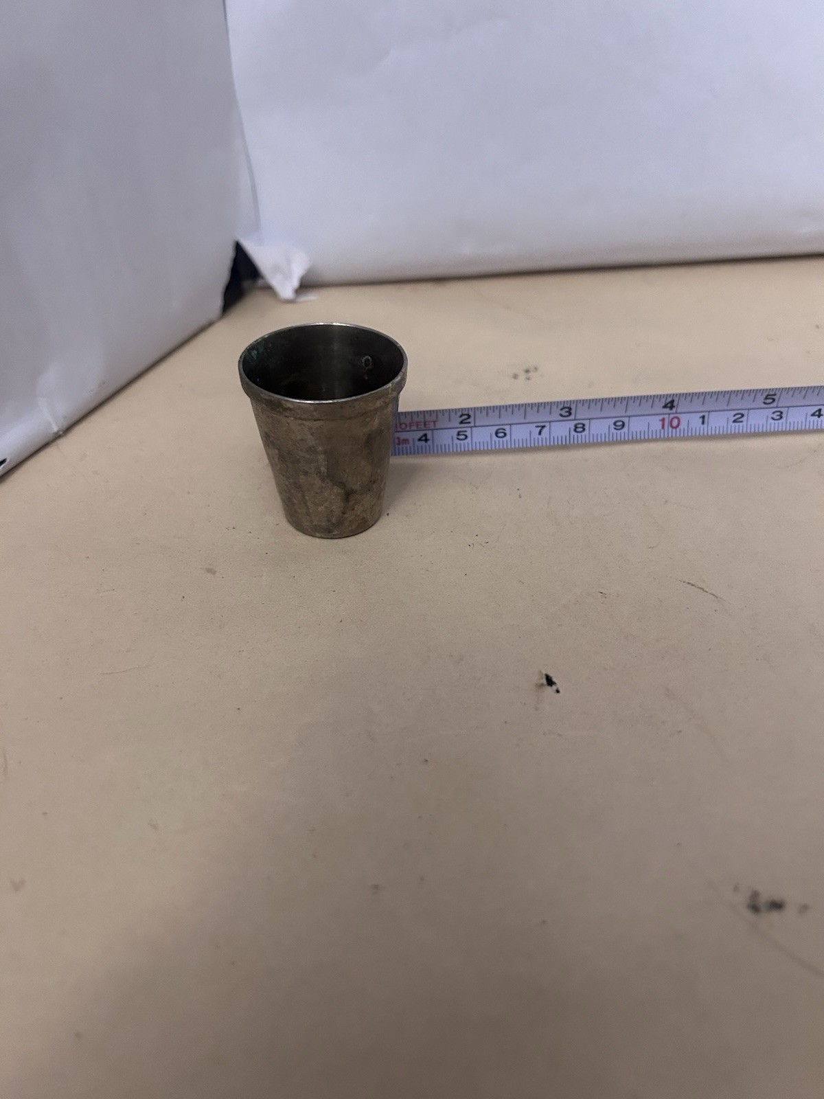 VTG Small metal unbranded used shot glassed Germany