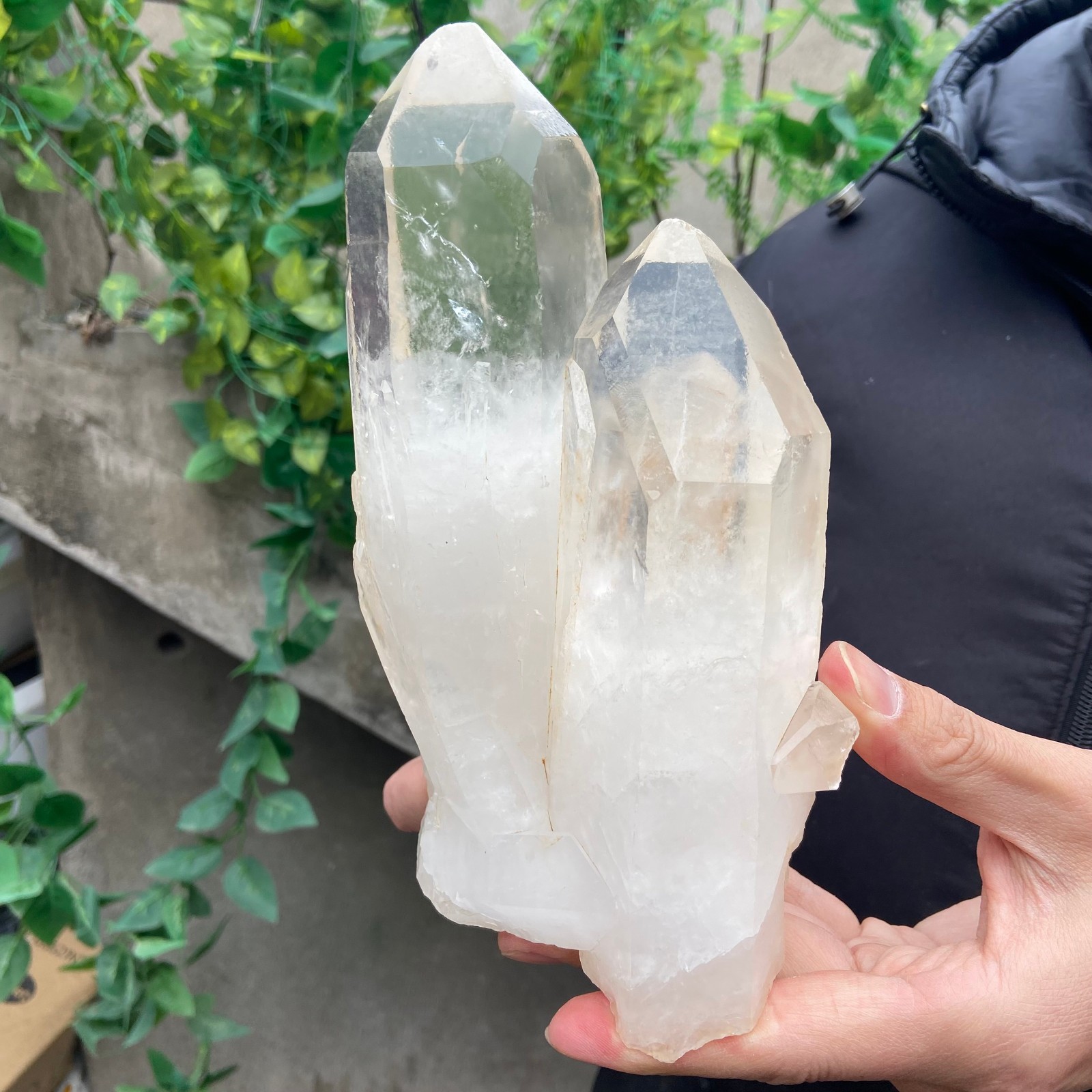 4.1LB A++Large Natural clear white Crystal Himalayan quartz cluster /mineralsls