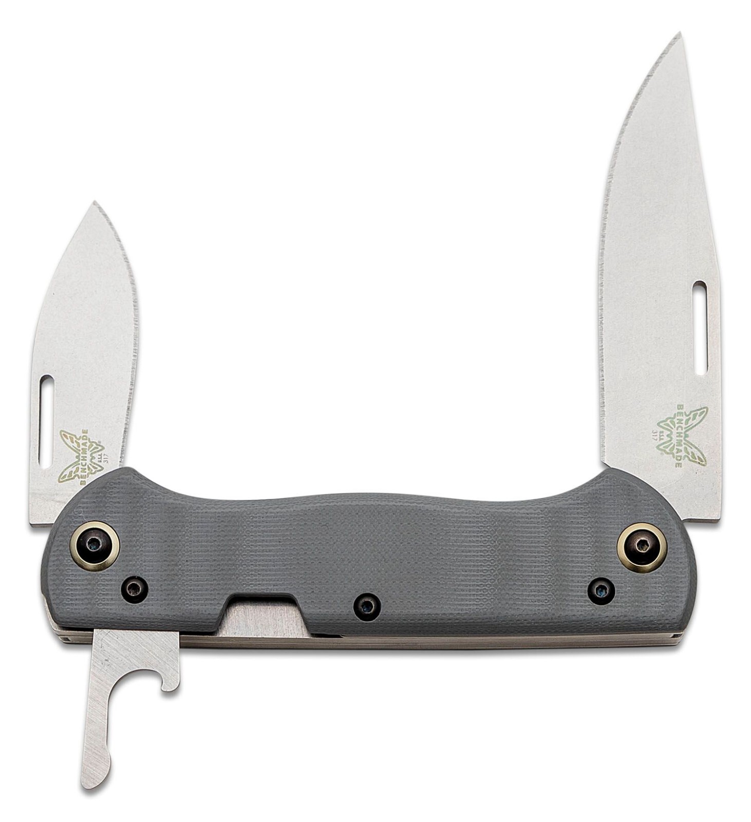 Benchmade 317 Weekender Two Blades Folding Knife Slipjoint S30V Cool Gray G10