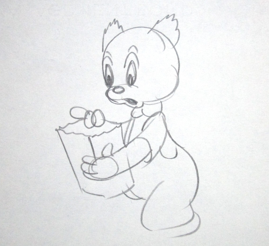 1942 ANDY PANDA AIR RAID WARDEN WALTER LANTZ  ORIGINAL PRODUCTION cel DRAWING