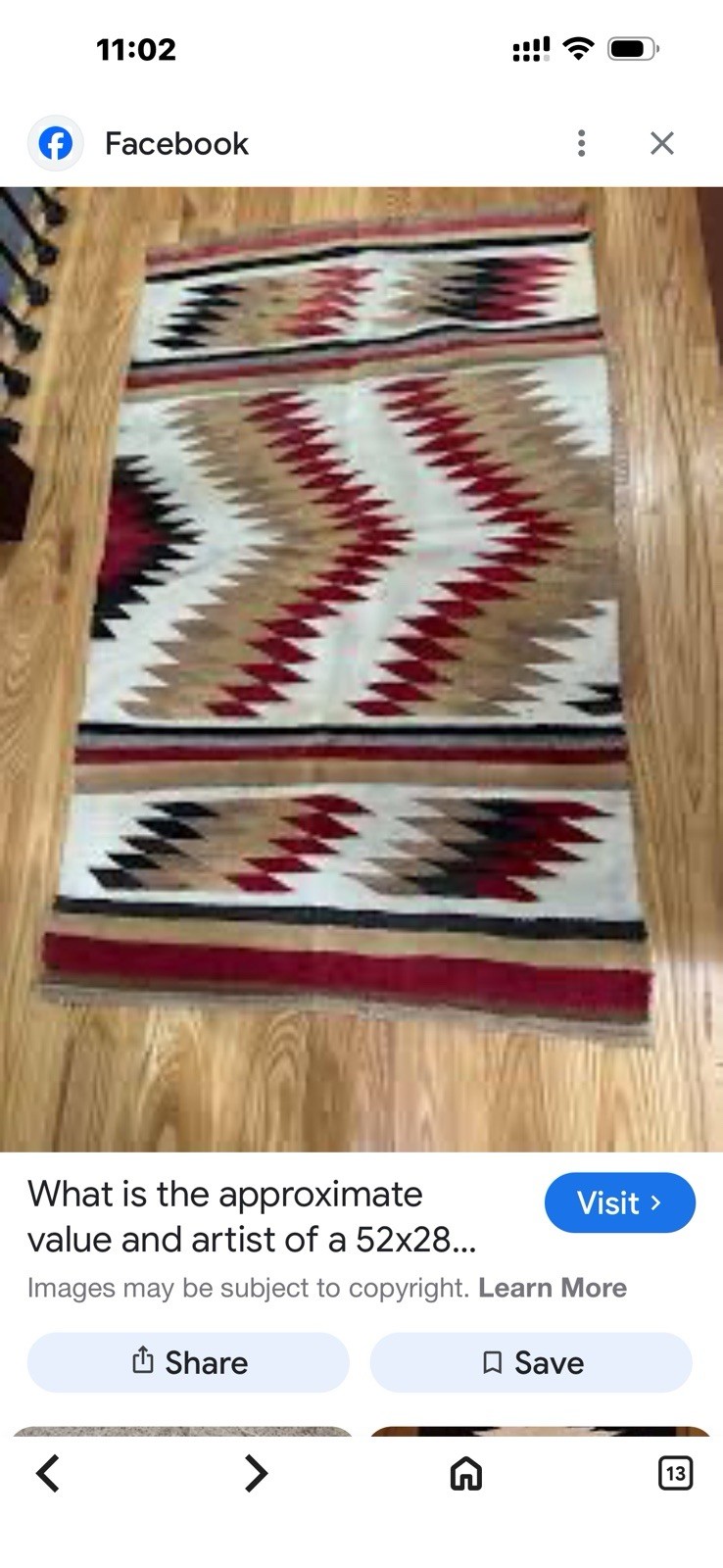 This item is a collectible Native American Navajo rug.