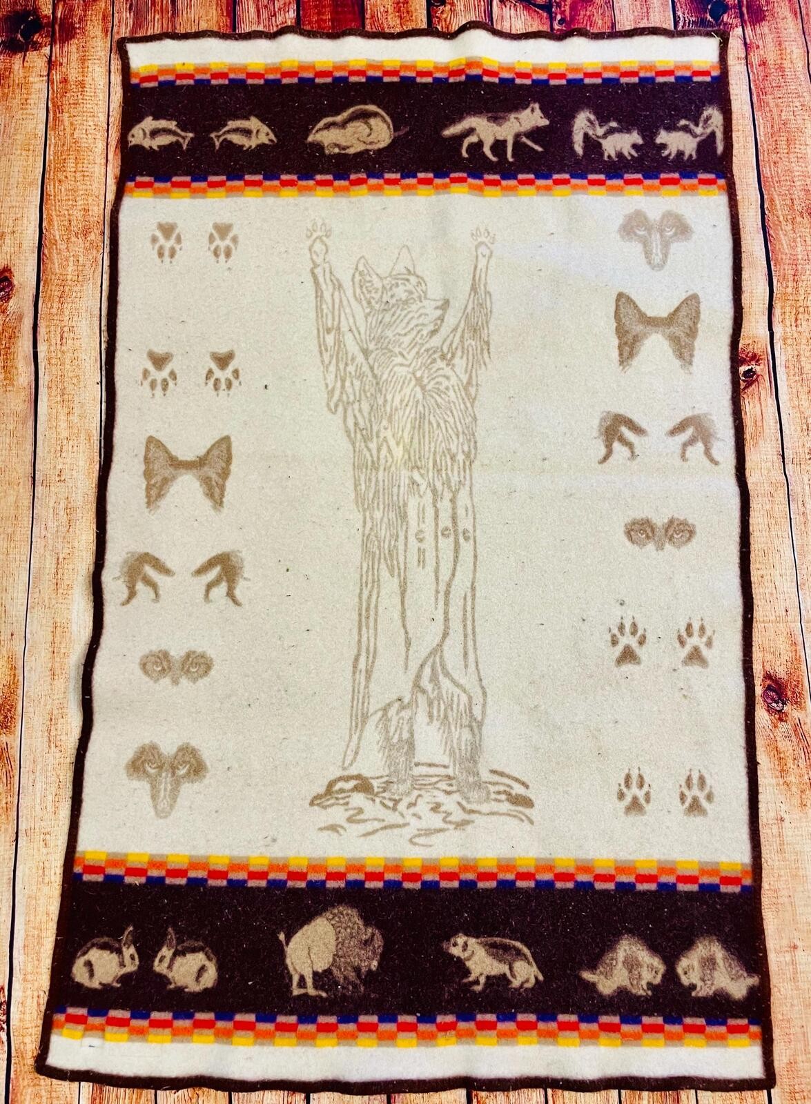 Vintage Pendleton Beaver State Coyote Teacher Robe Blanket Artist Lillian Pitt