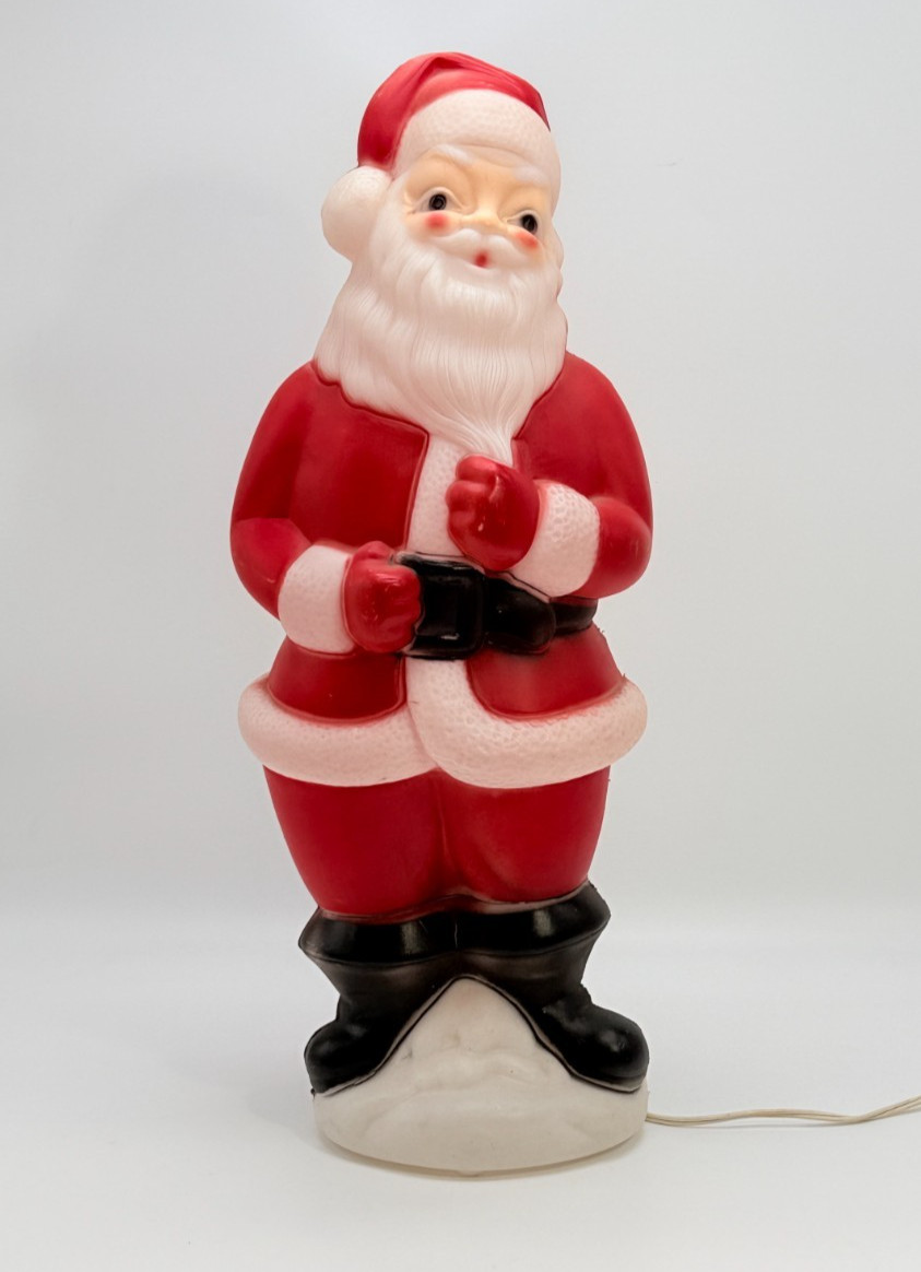 Vintage 1973 Carolina Enterprises 23” Santa Claus Light Up Blow Mold Christmas