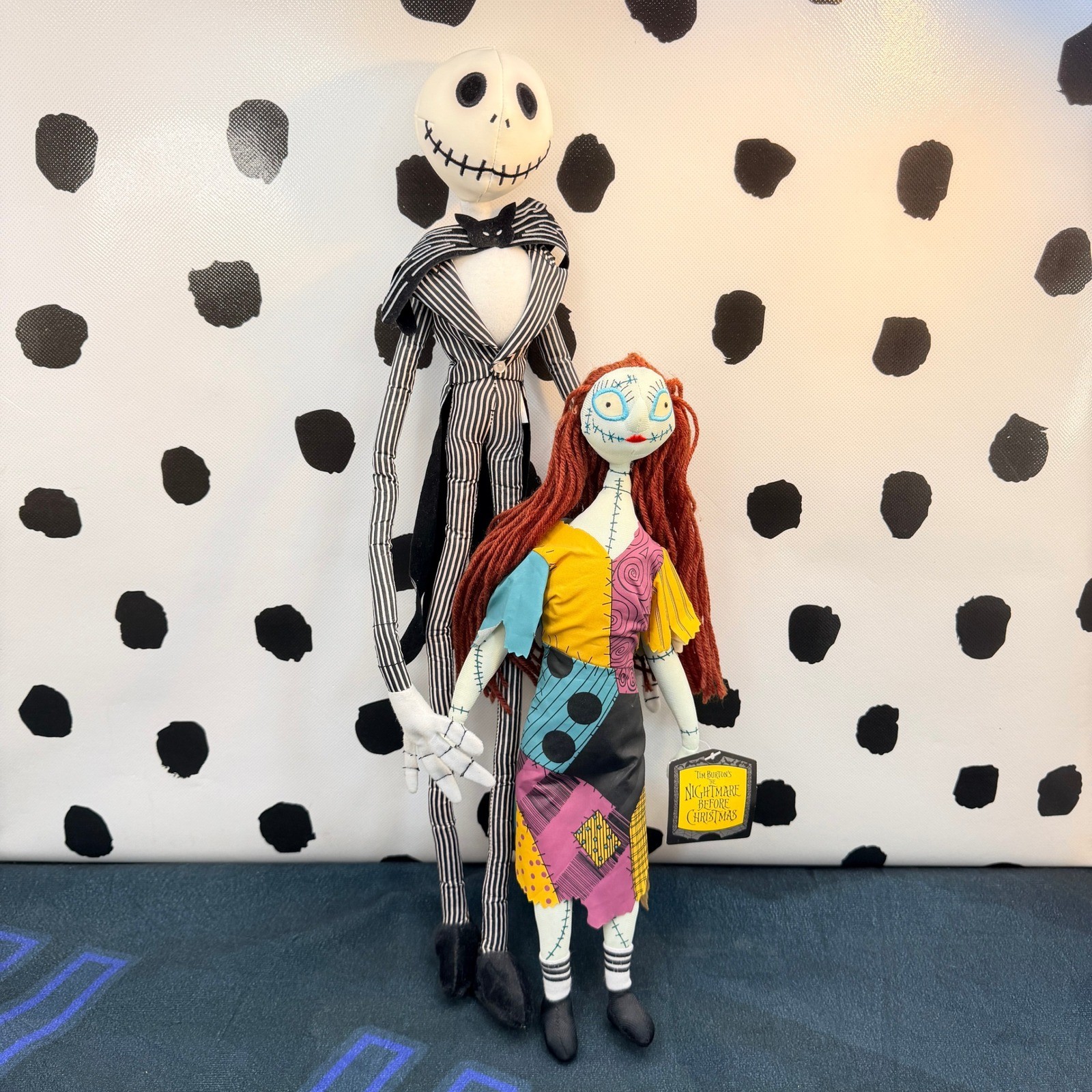 VTG 2004 NECA Nightmare Before Christmas Jack Skellington & Sally Poseable Plush