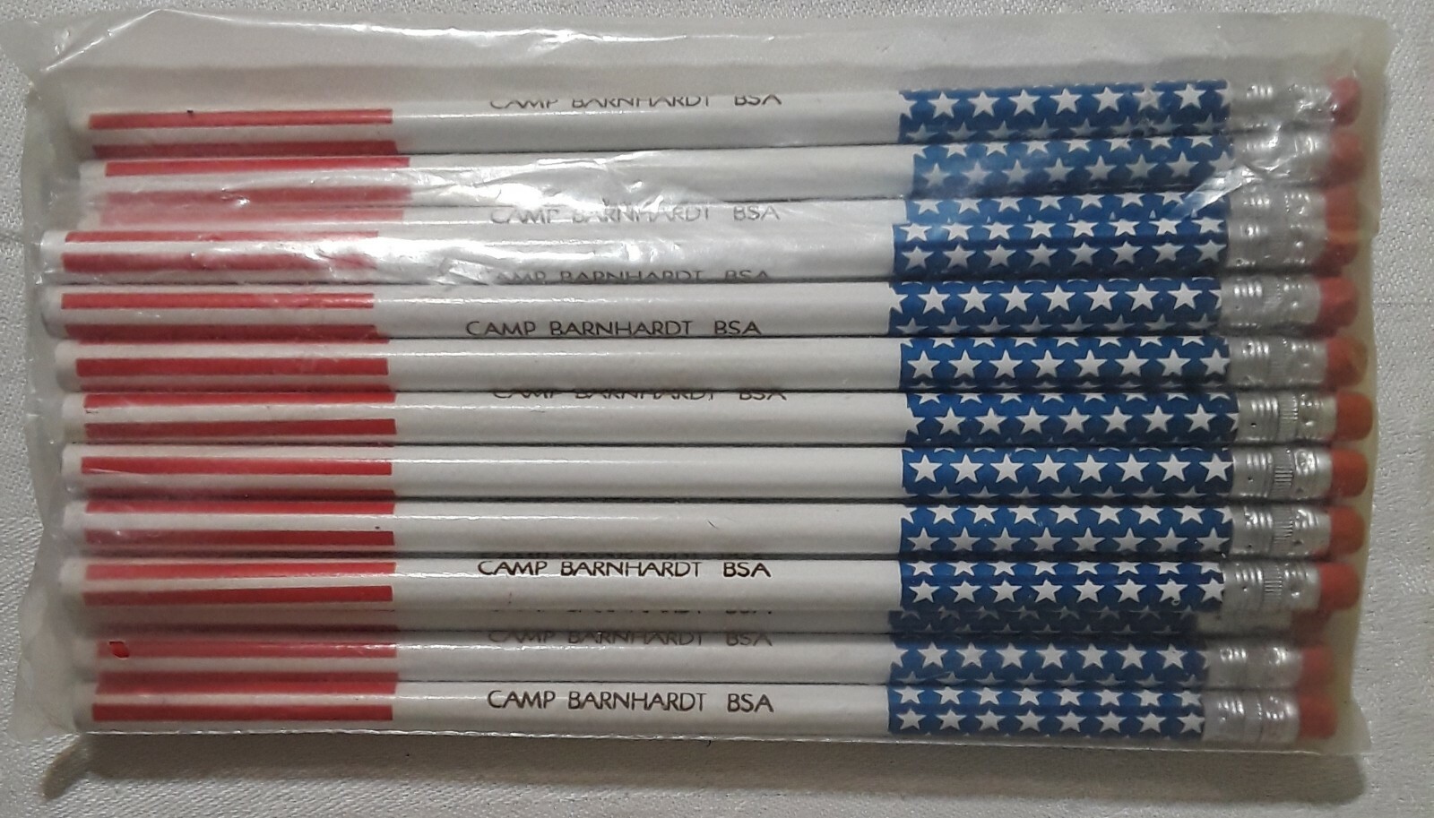 Vintage Boy Scouts Pencils Camp Barnhardt BSA Patriotic Stars & Stripes Theme