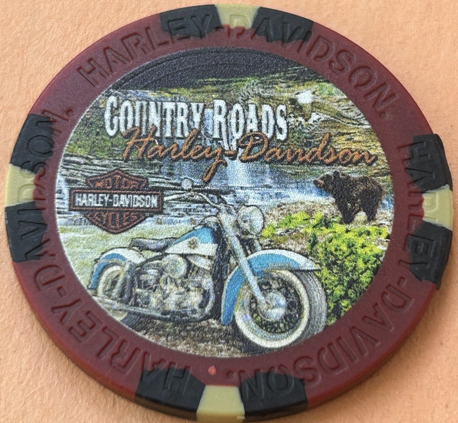 Harley Davidson Wide Print Poker Chip Country Roads HD in Cookeville, TN RENAMED Harley Davidson Wide Print Poker Chip Country Roads HD in Cookeville, TN RENAMED