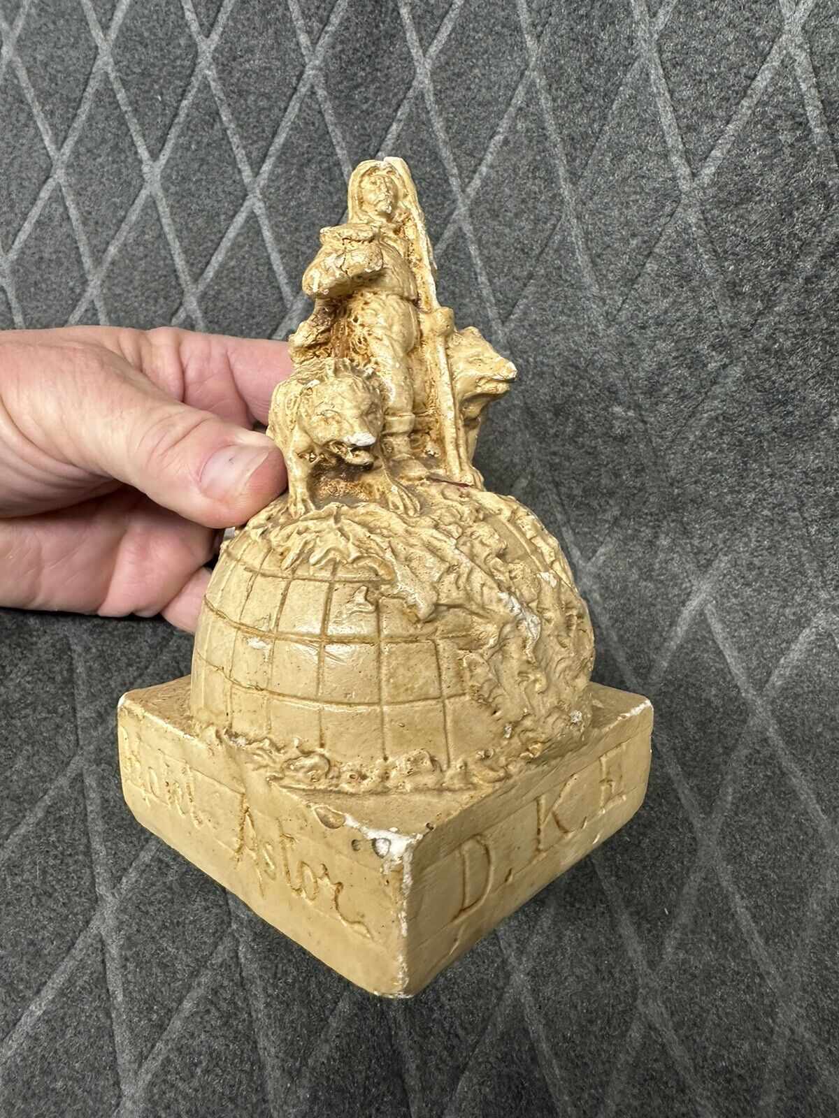 1909 antique Hotel Astor NY Robert Peary Dinner North Pole Explorer Sculpture