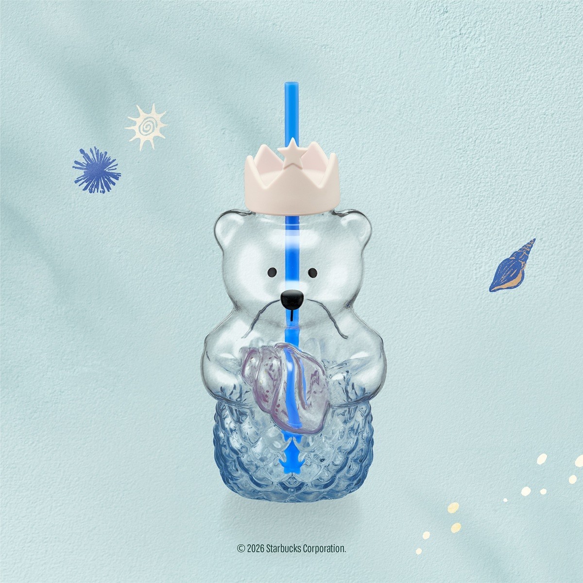 Authentic Starbucks Siren the Muse Bearista Glass Cold Cup Thailand Exclusive
