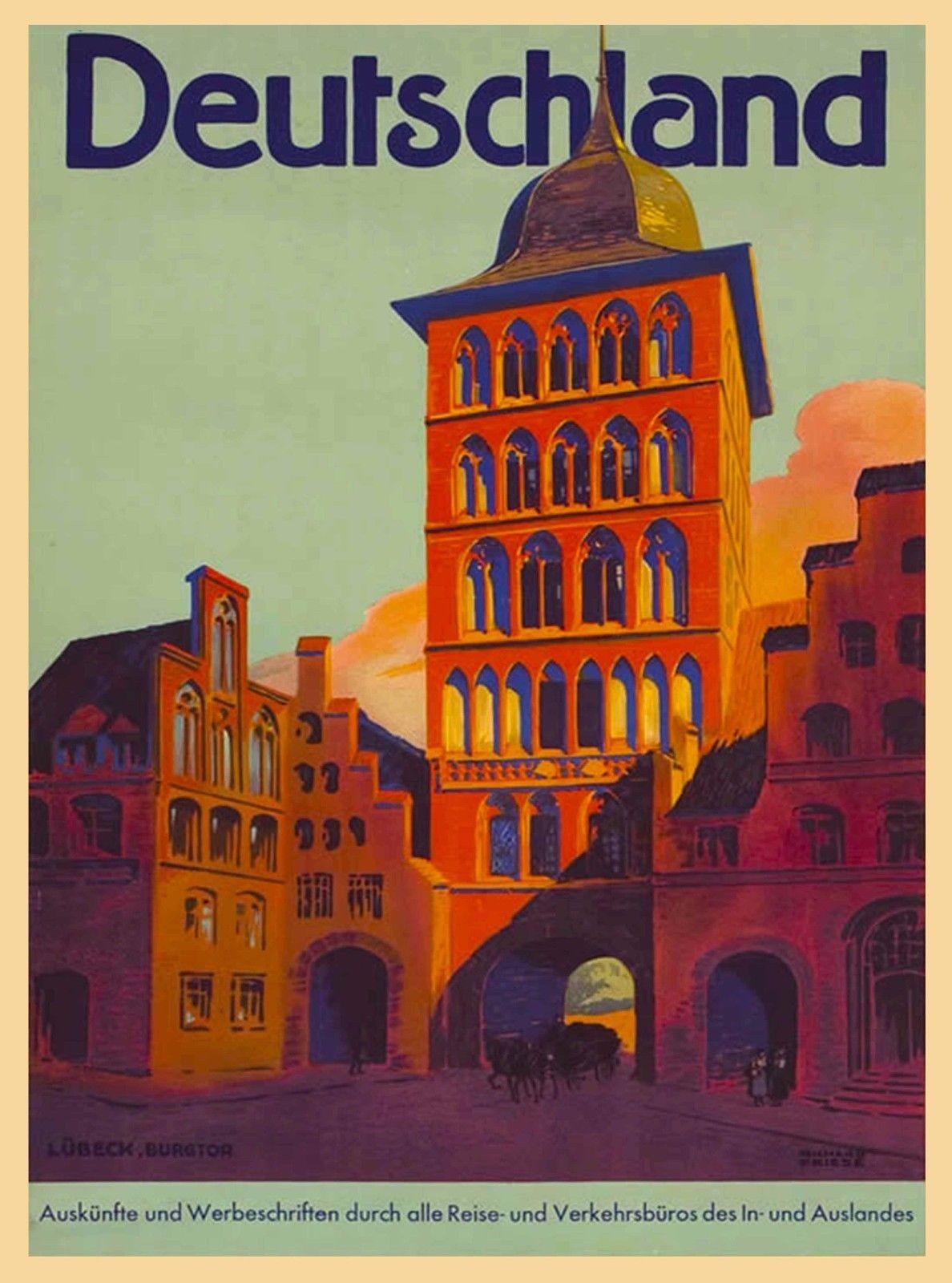 a188 Germany Deutschland Vintage Travel Poster Refrigerator Magnet
