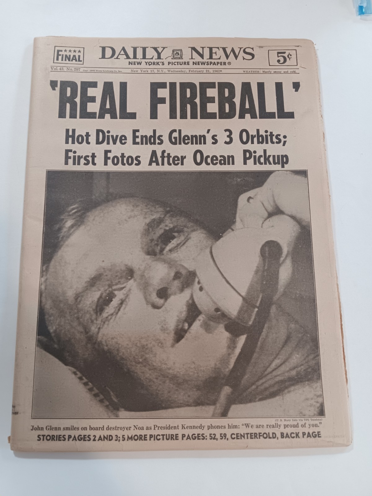 Real Fireball Daily News Feb.21,1962 full newspaper