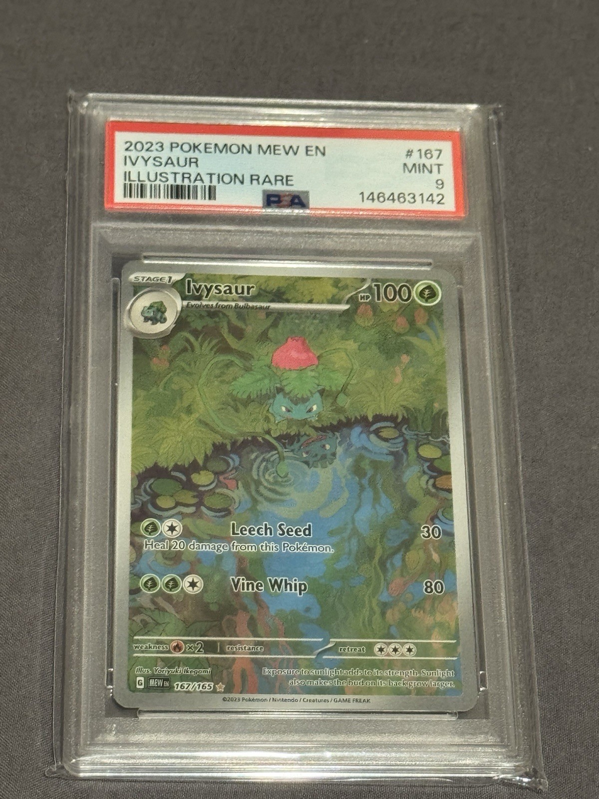 2023 Pokemon Mew En-151 Illustration Rare #167 Ivysaur PSA 9 2023 Pokemon Mew En-151 Illustration Rare #167 Ivysaur PSA 9