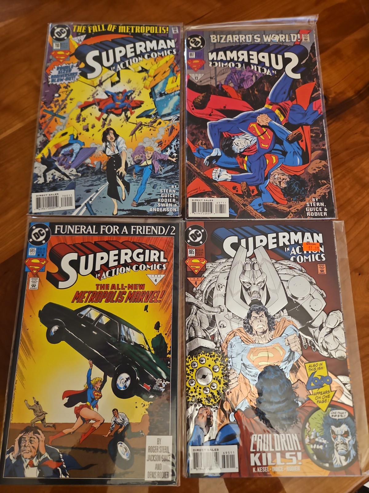 1994 SUPERMAN In Action Comics Lot #685, 695, 697 & #700 Never Opened 