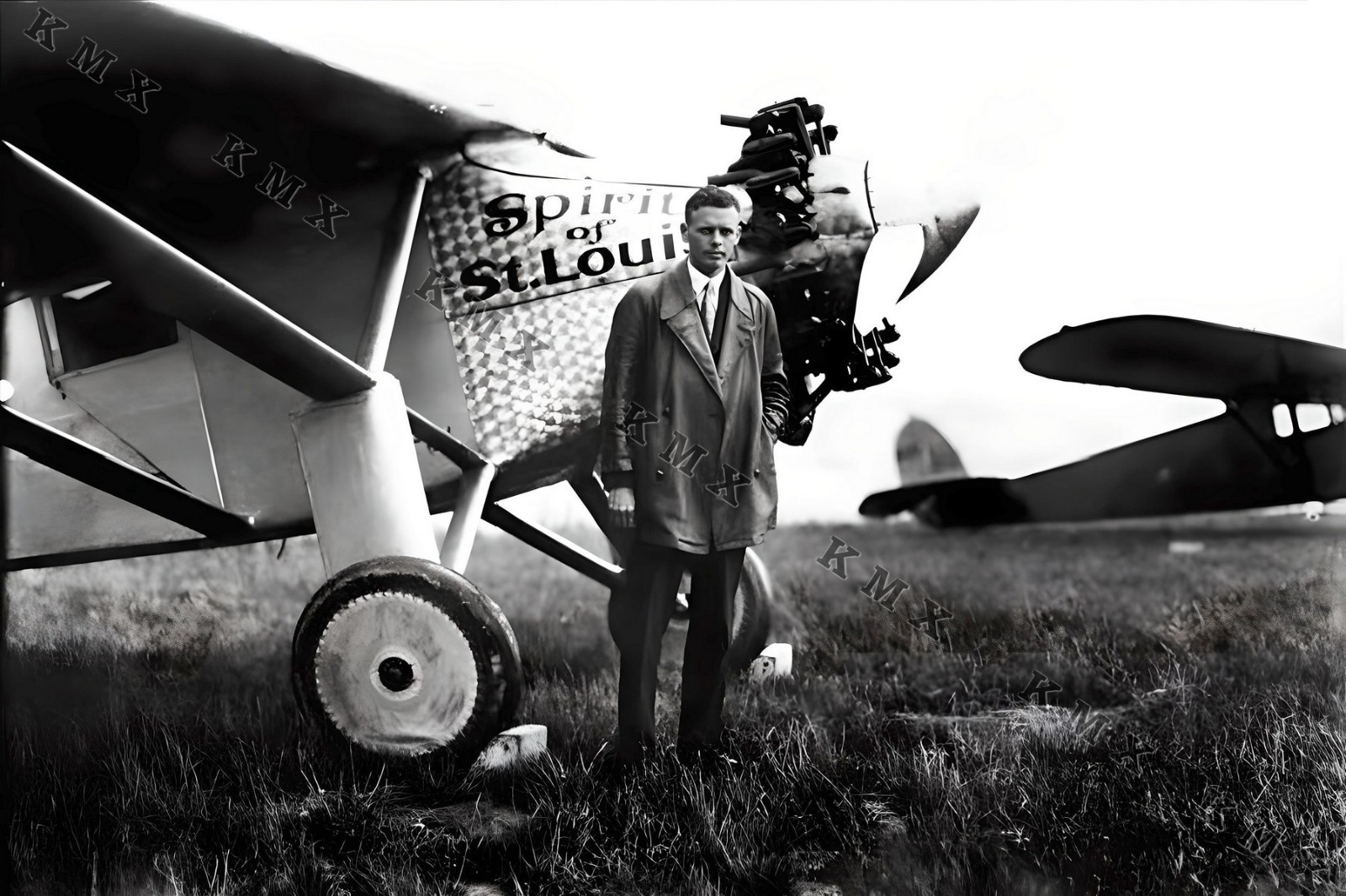 1920\'s Charles Lindbergh And The Spirt Of St. Louis 4x6 photo