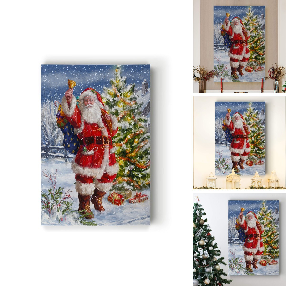 Renditions Gallery Santa is Here Gallery Wrapped Canvas Christmas Wall Art