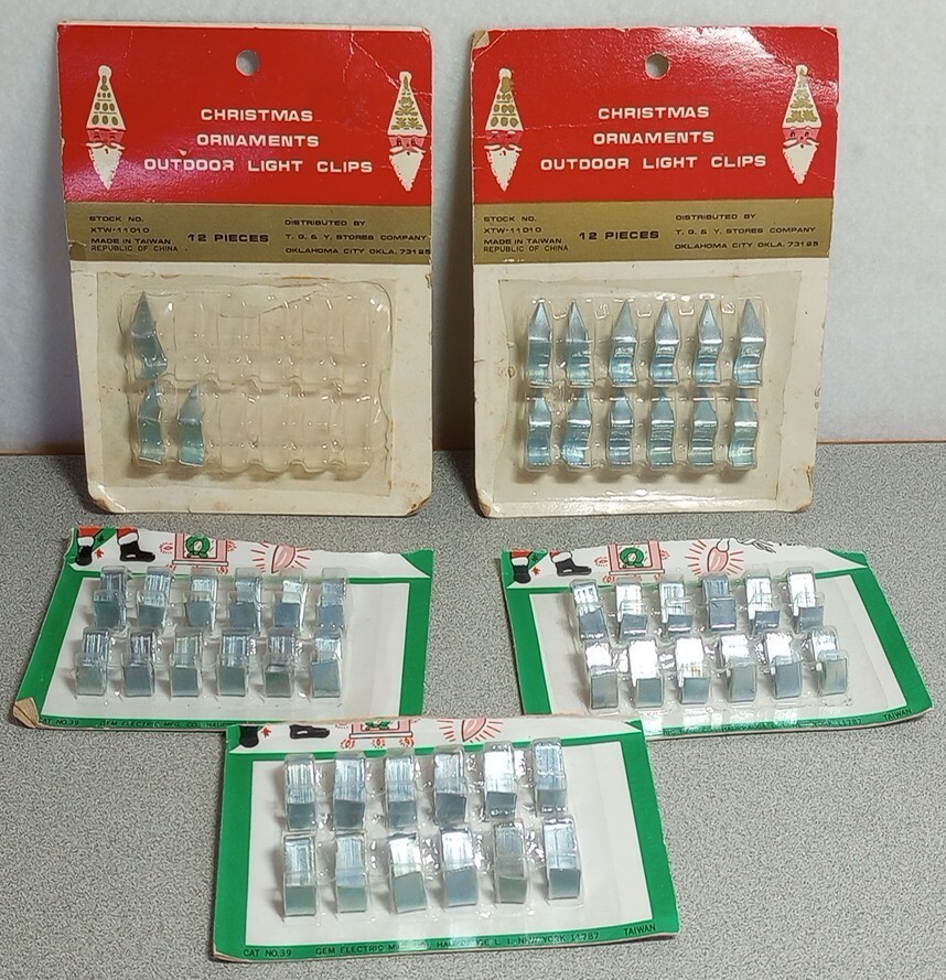 Vintage C-6 Christmas  Light Alligator Clips Tree Branch All Work Lot Of 51