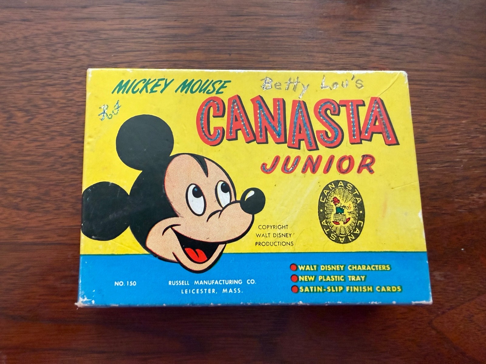 Vintage 1950 Walt Disney Mickey Mouse Canasta Junior Card Game Complete 108 Card