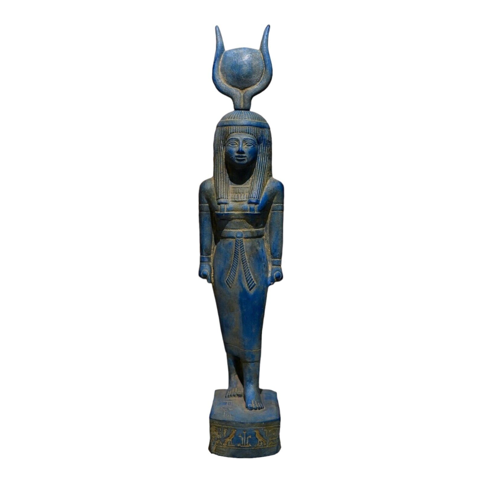 UNIQUE ANTIQUE ANCIENT EGYPTIAN Hathor Statue Stone Inscriptions Handmade