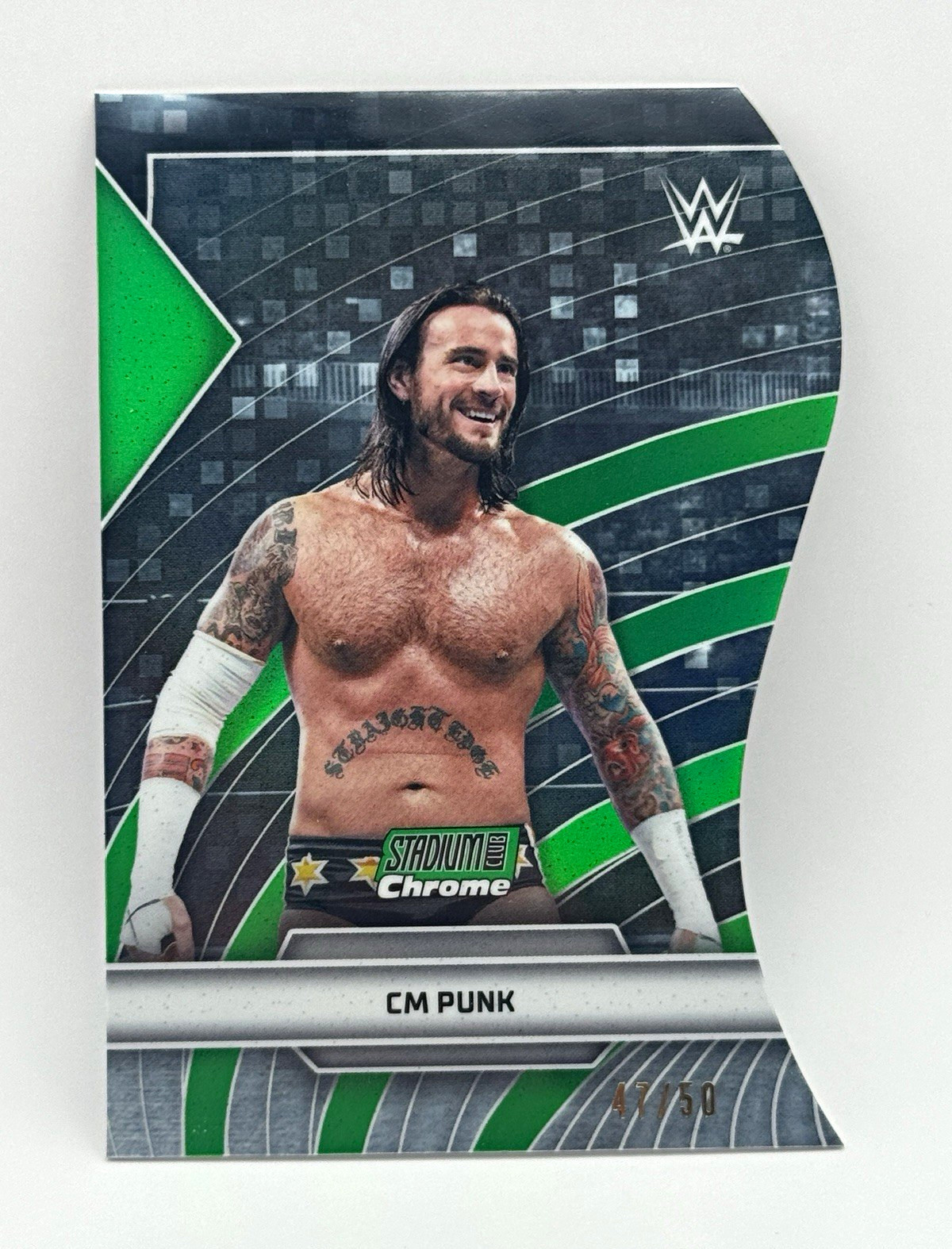 2026 Topps WWE Stadium Club Chrome CM Punk Triumvirates TV-40 /50 Die Cut