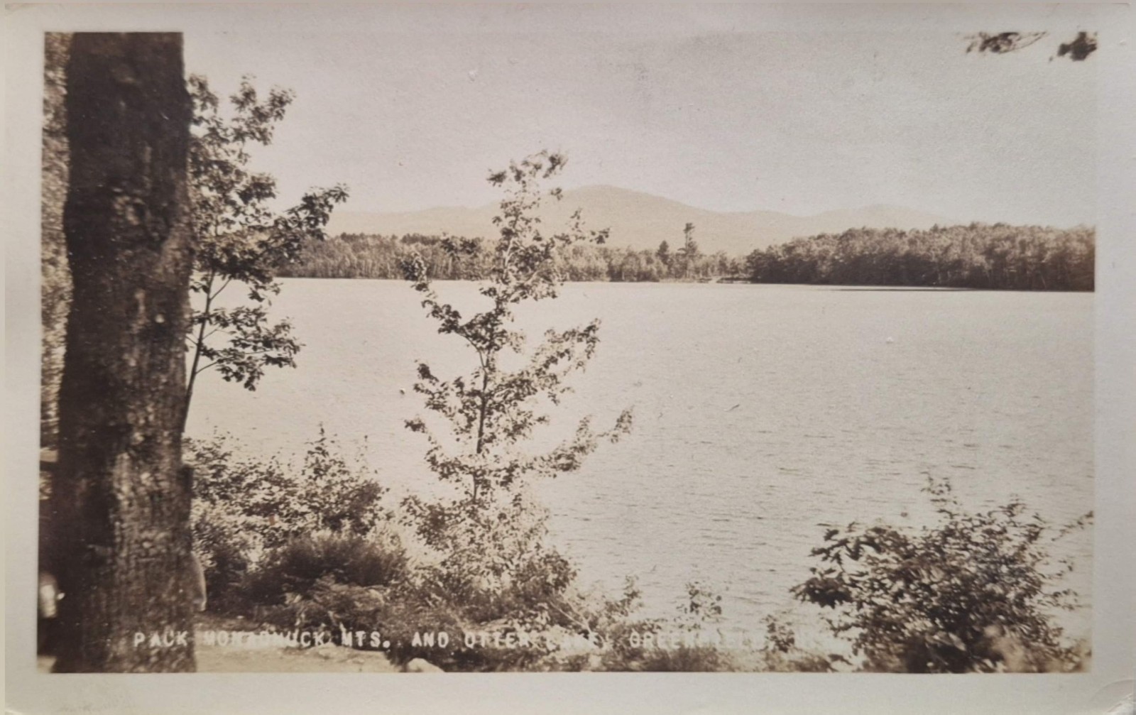 Pack Monadnock Mts and Otter Lake Greenfield NH Photo Postcard RPPC