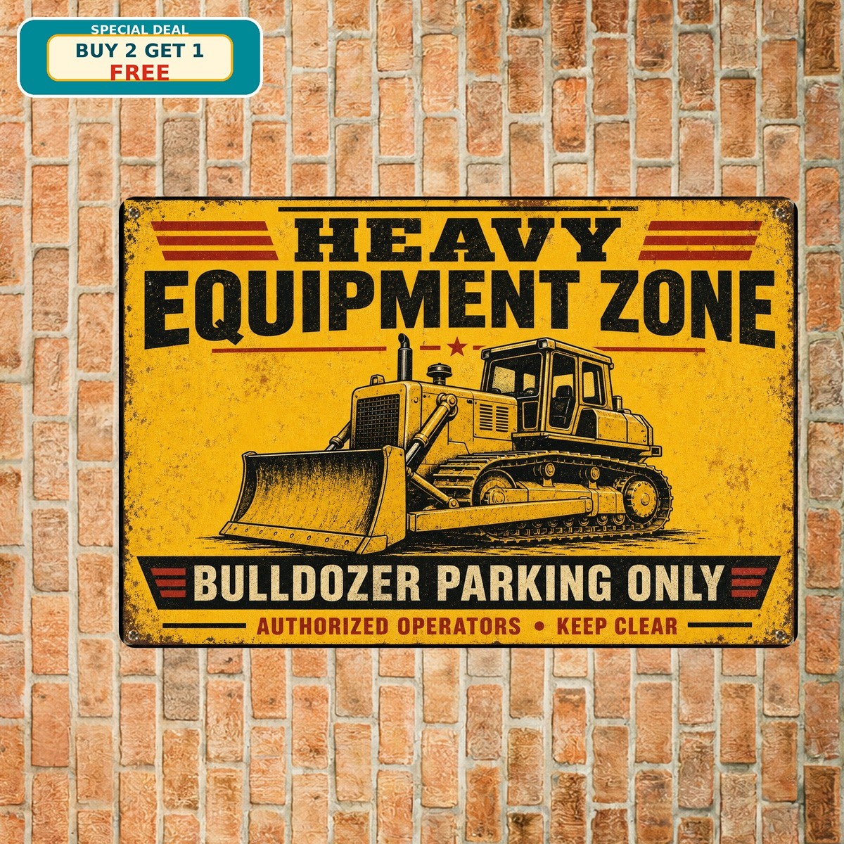 Caterpillar Bulldozer Construction Equipment Retro Metal Tin Sign Art