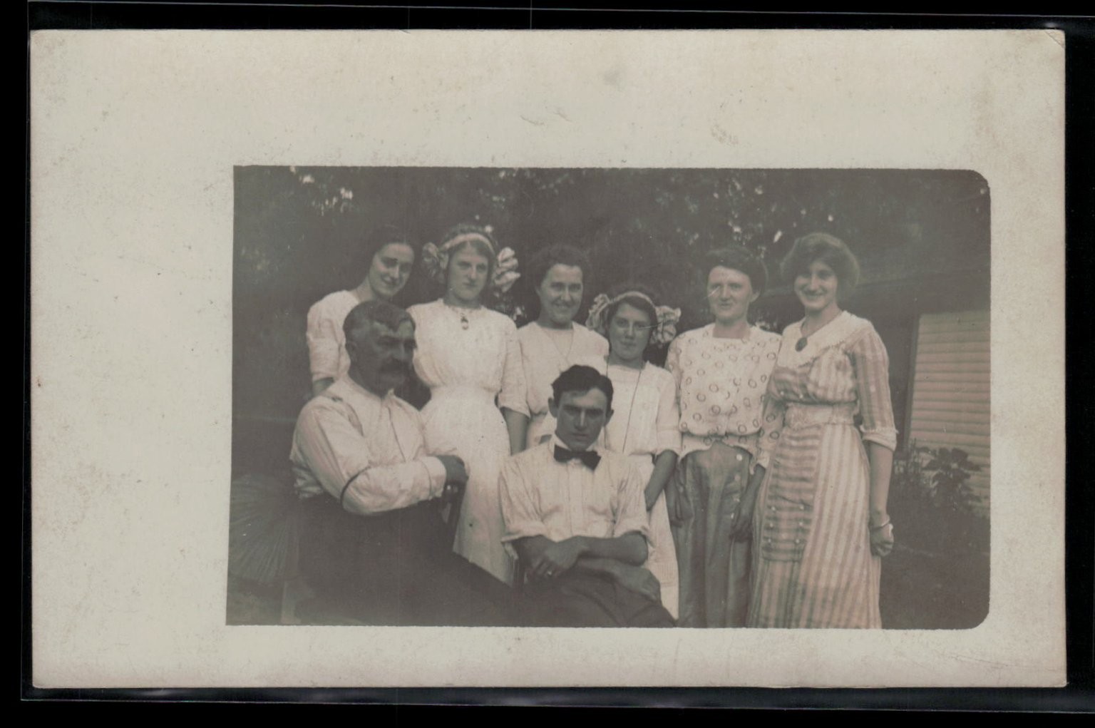 RPPC Real Photo Postcard 1910s Family Group Outdoor Portrait Vintage Fashion