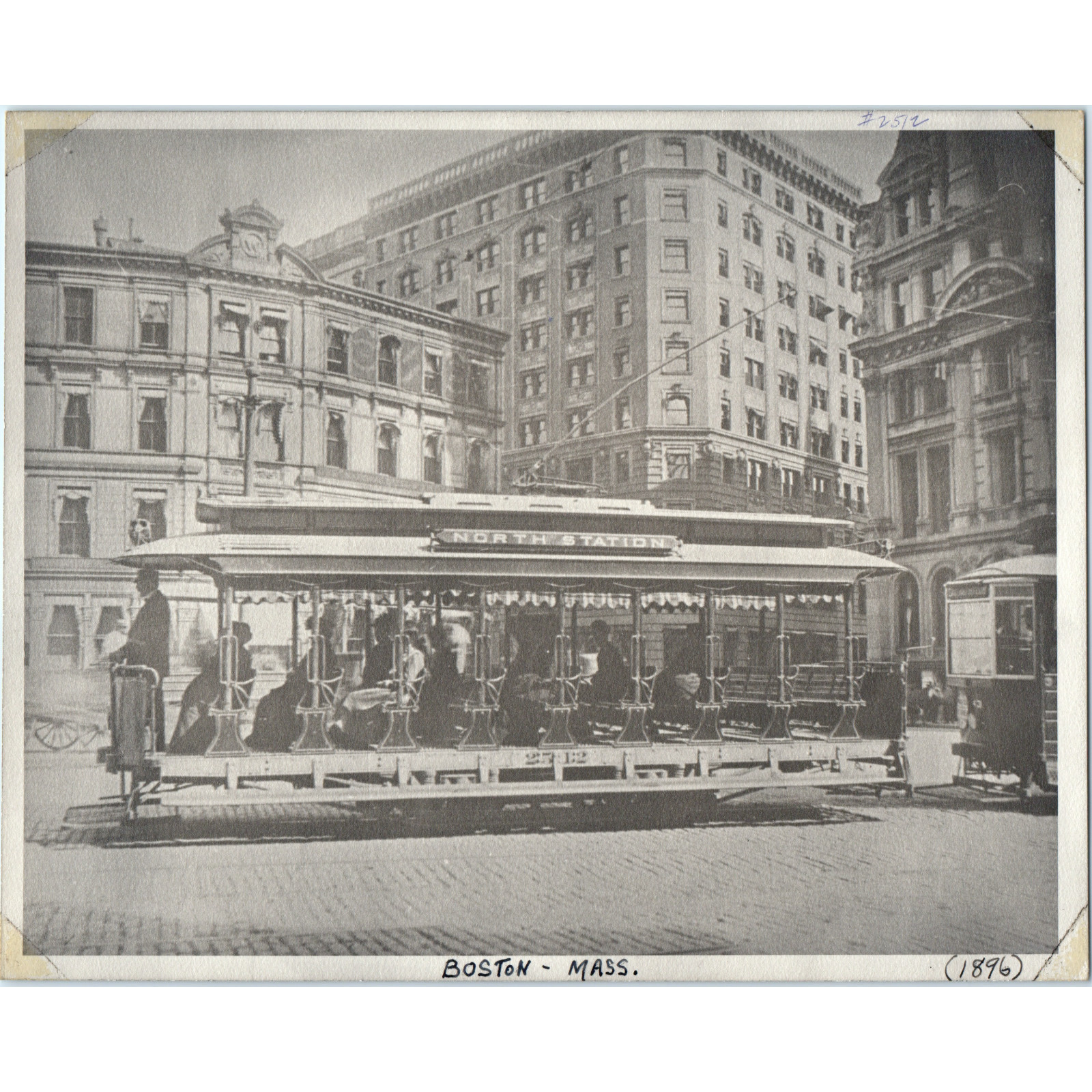 1896 Boston MA North Station Photo Print Streetcar Trolley Massachusetts Vtg 1896 Boston MA North Station Photo Print Streetcar Trolley Massachusetts Vtg