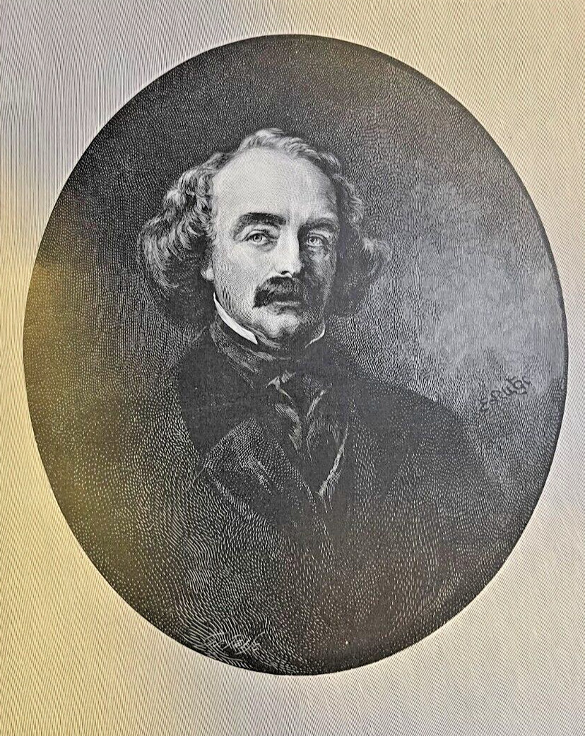 1894 Vintage Magazine Illustration Author Nathaniel Hawthorne