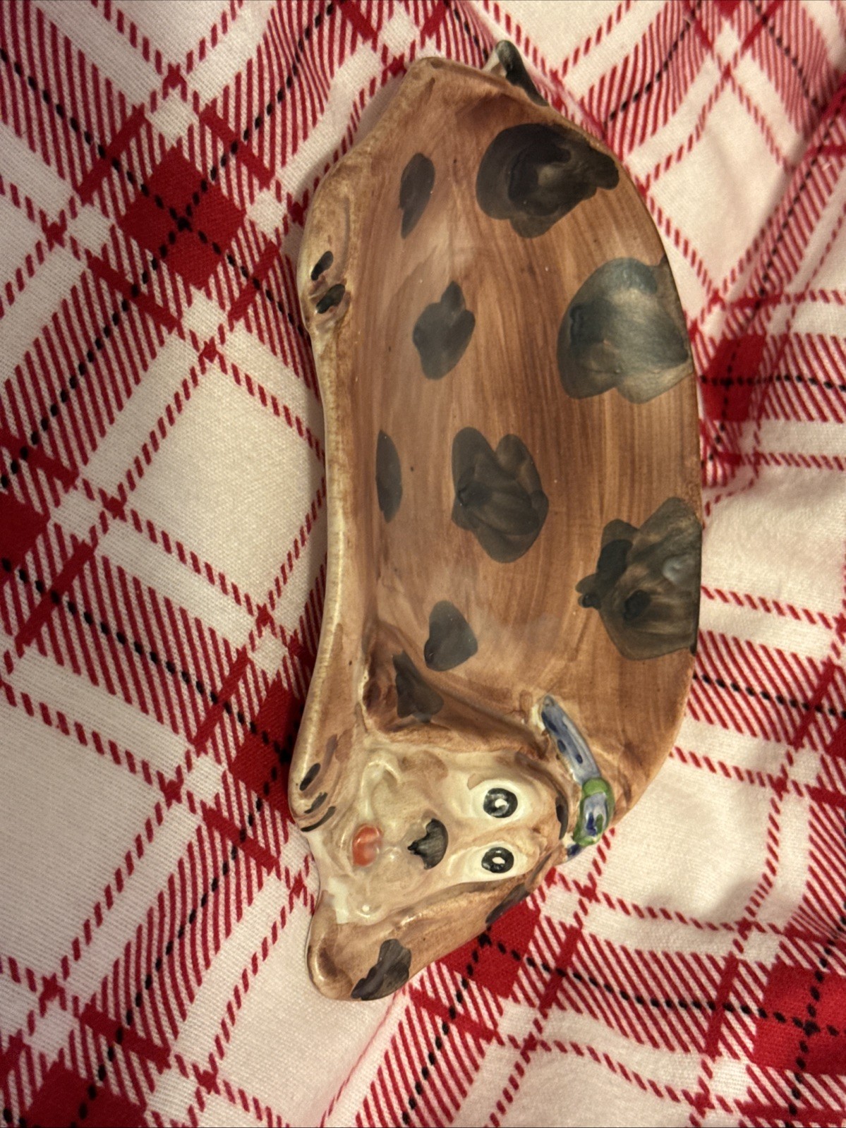 Hand Painted Hound Dog Dish.  Italy