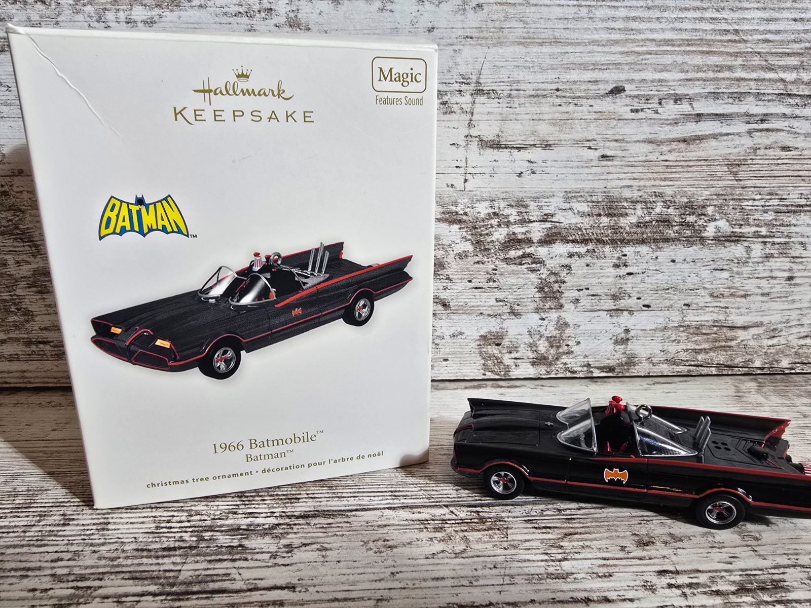 2011 Hallmark Keepsake 1966 Batman Batmobile Magic Ornament w/ Box Excellent