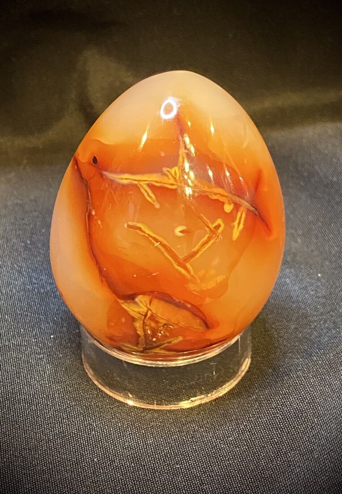Carnelian Egg With Stand 2 Inch