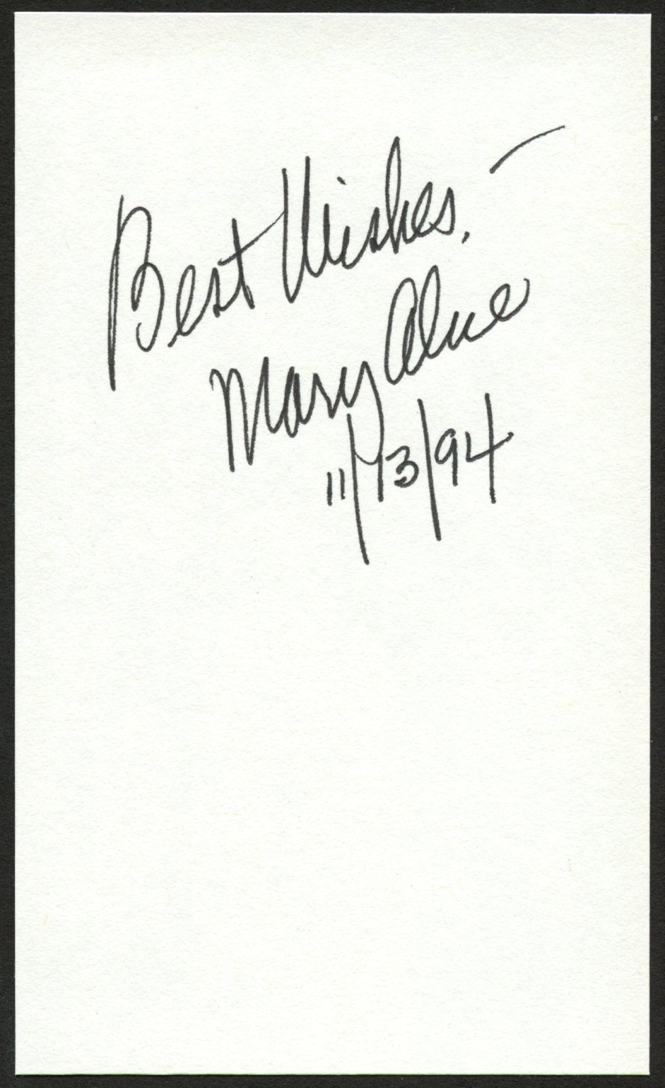 Mary Alice d2022 signed autograph 3x5 American Actress TV Film Stage Mary Alice d2022 signed autograph 3x5 American Actress TV Film Stage