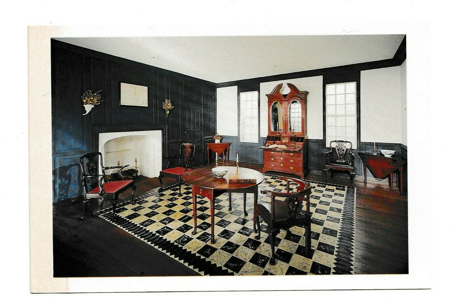 North Carolina Winston-Salem cherry Grove Parlor 1759 ~ postcard