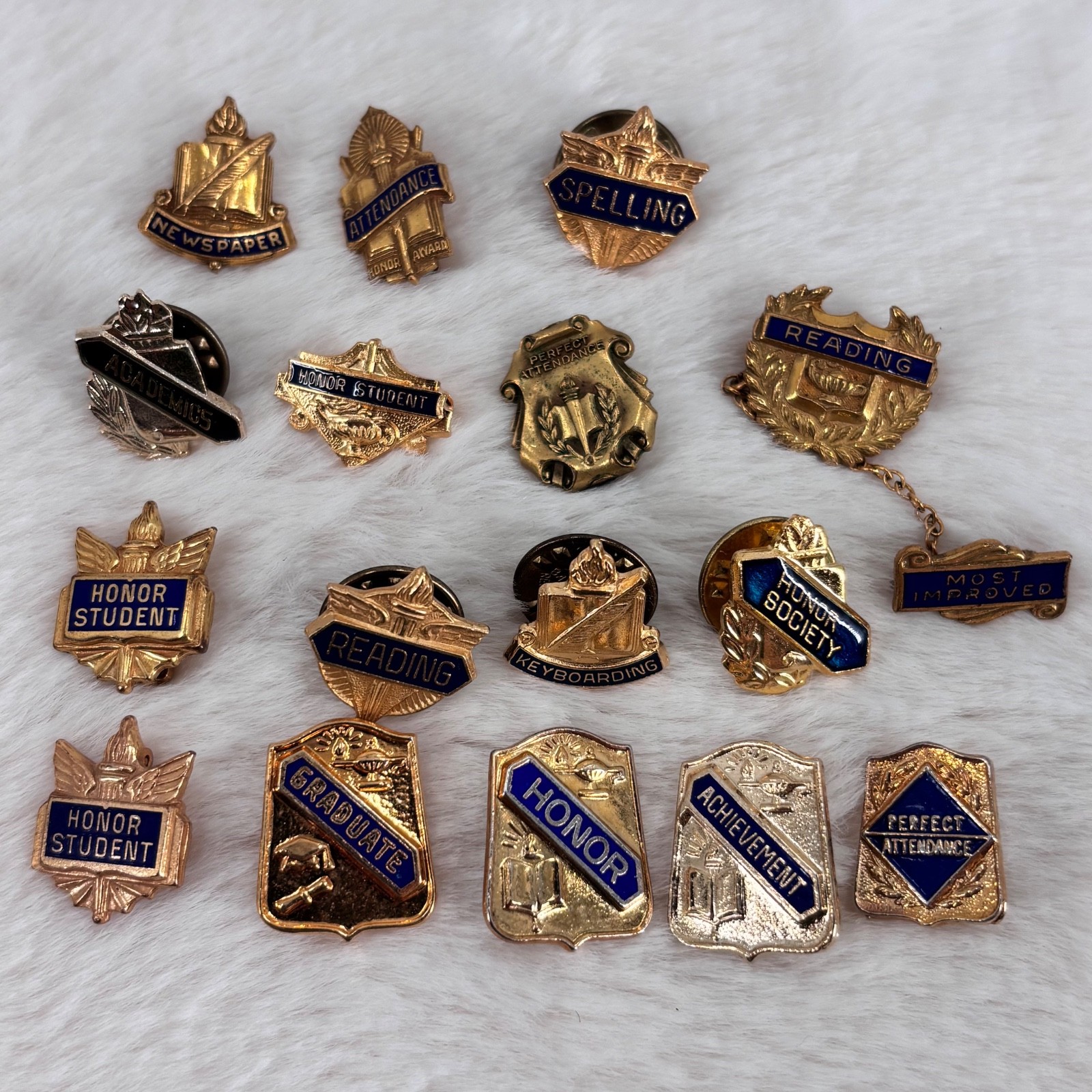 Vtg High School Academic Achievement Award Jacket Lapel Pins